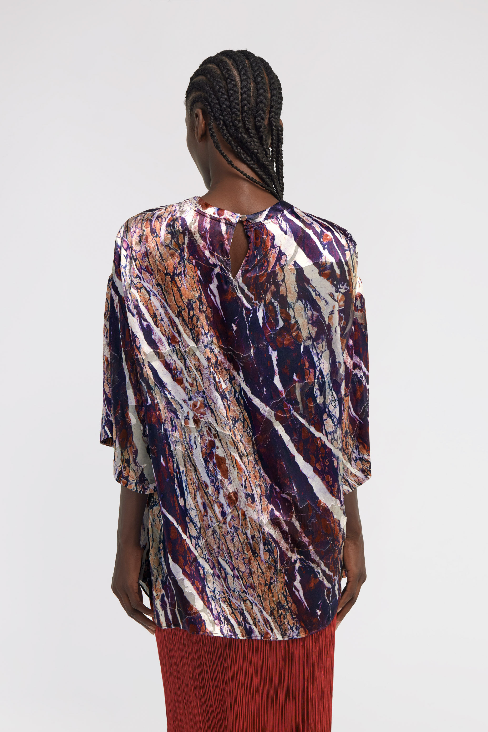 RC Marble print long T-shirt dress Purple TWT602-HEN22