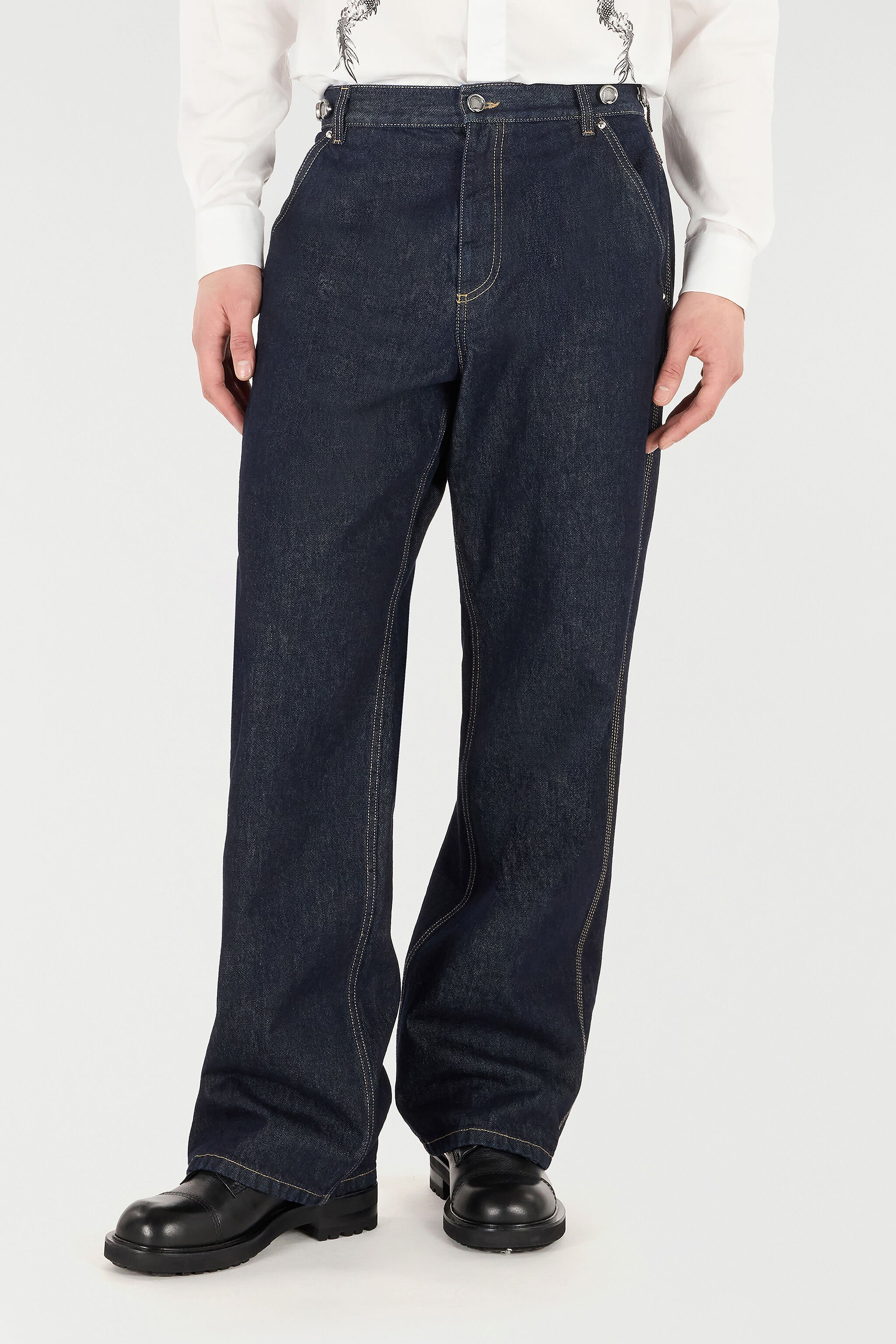 RC Wide-Leg Jeans with RC Monogram Dark blue VRJ231-VT025