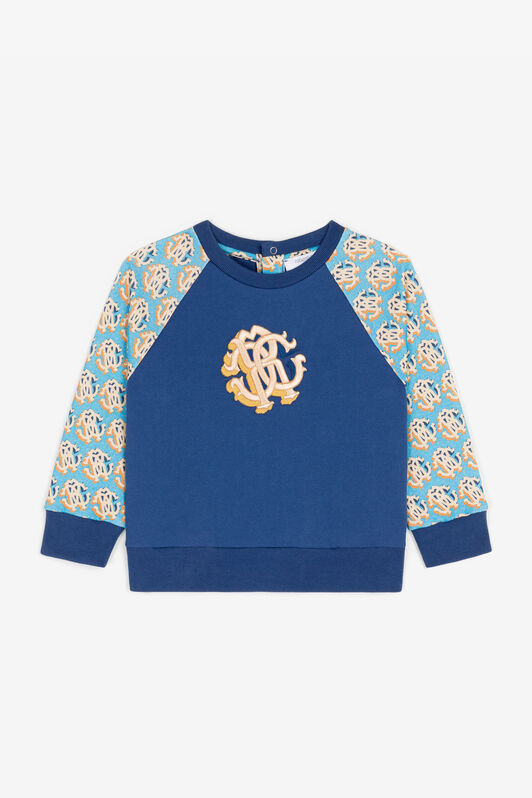JU RC Monogram Cotton Sweatshirt Blue RJT90E-CF050