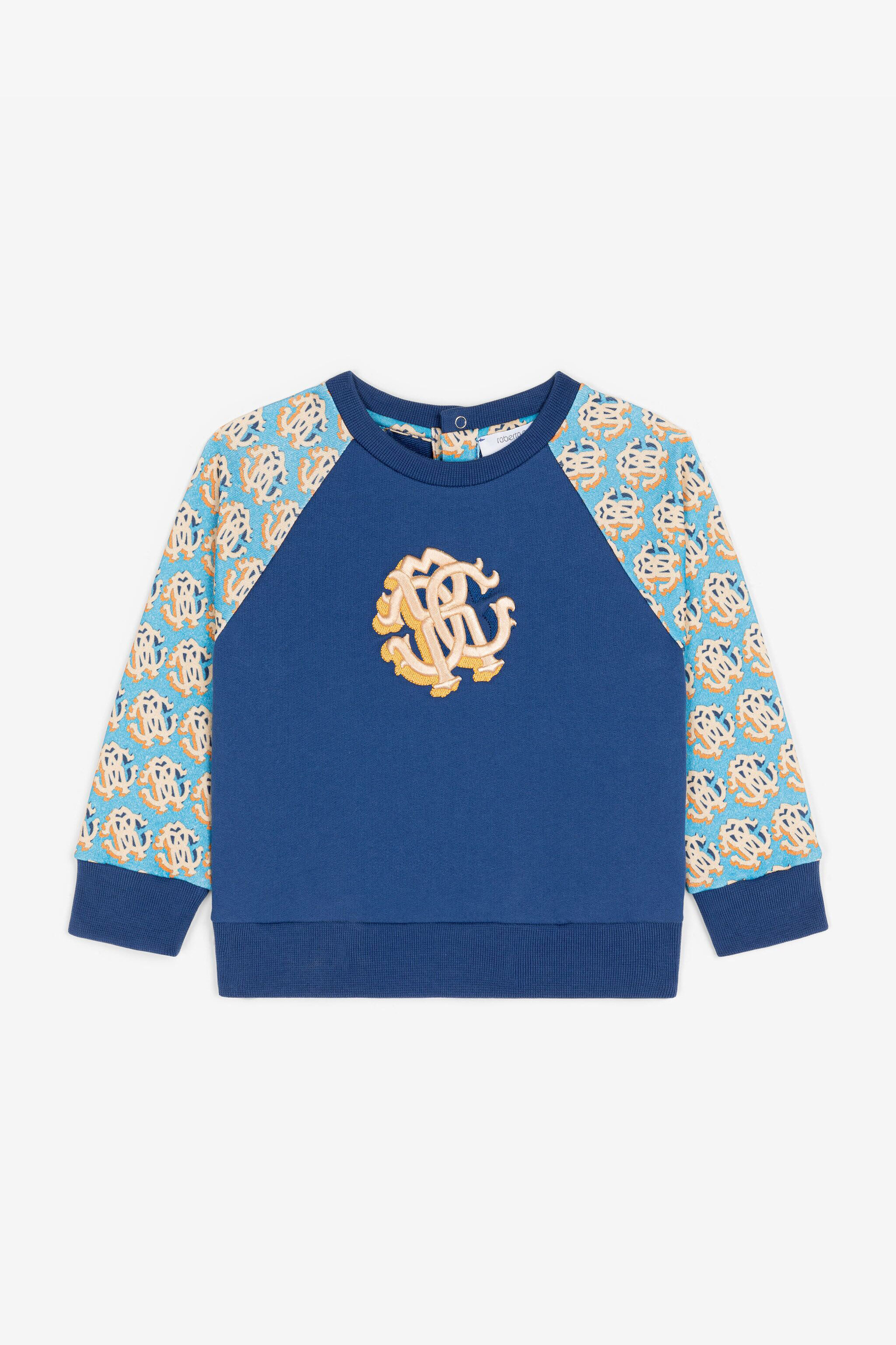 JU RC Monogram Cotton Sweatshirt Blue RJT90E-CF050
