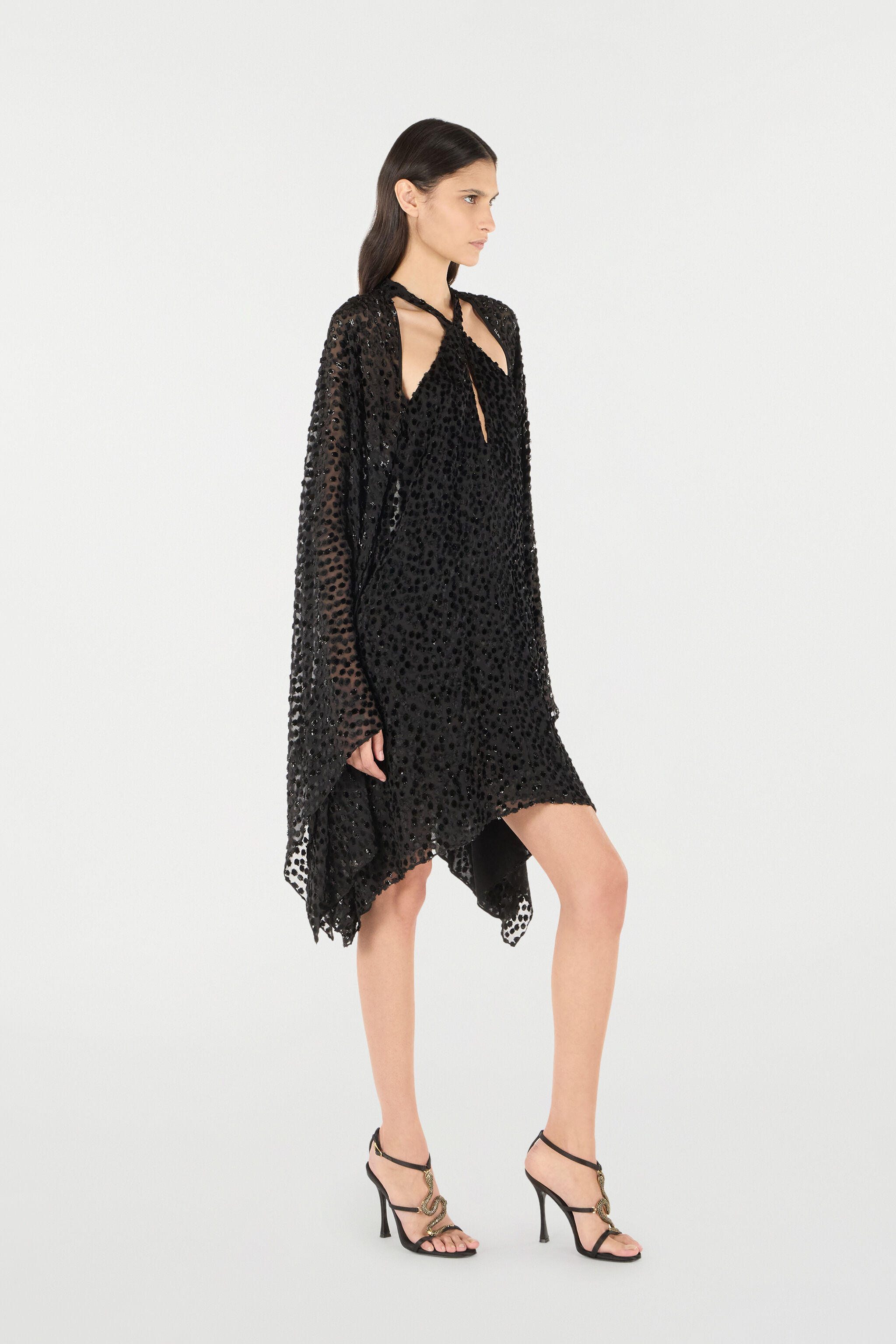RC Polka-Dot Caftan Black UKT126-FC004