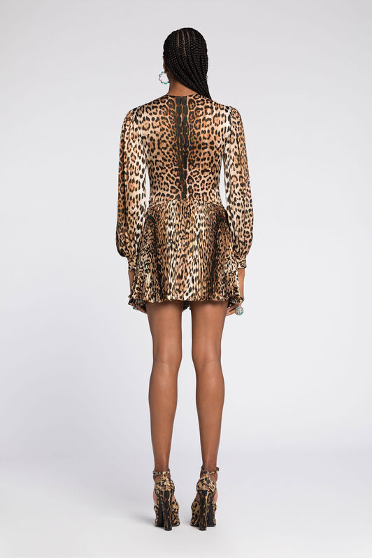 RC Minikleid mit Leoparden-Print Hellbraun RKT131-SZH26