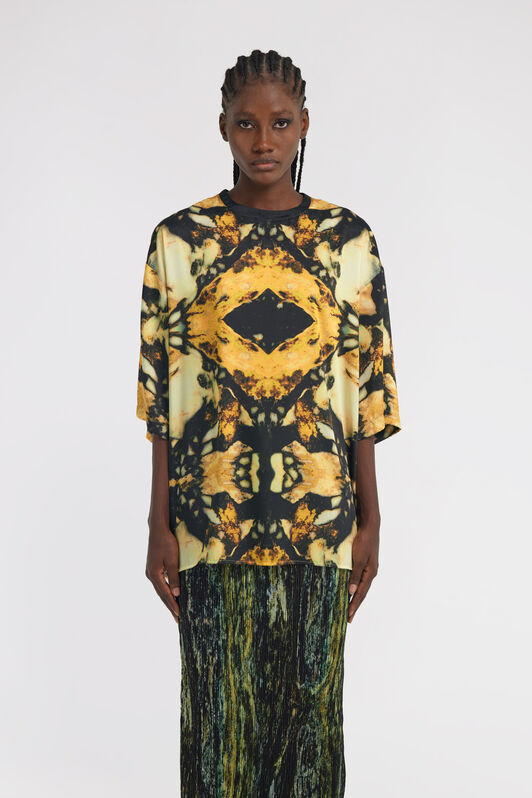 RC Marble print long T-shirt dress Yellow TWT602-7NN40