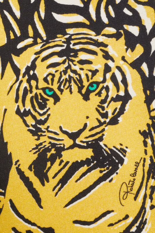 JU Tiger print layered track pants Yellow JJT262-HUS69