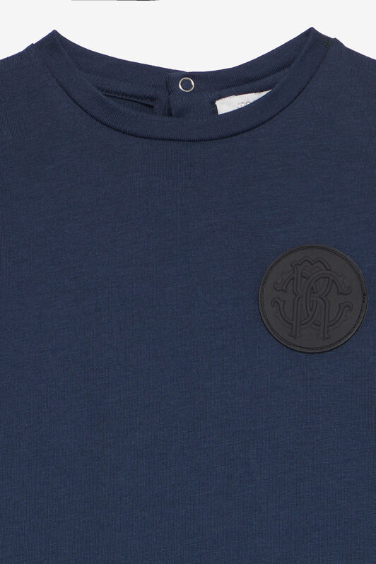 JU Soft Cotton T-Shirt With Patch Dark blue UJT622-JD001