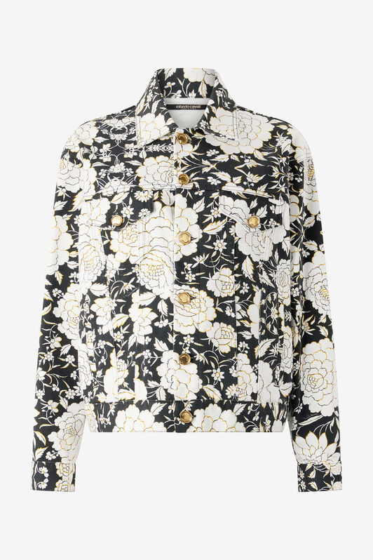 RC Denim Jacket with Flowers RC Denim Jacket with Flowers Black/White VQJ420-DAP71