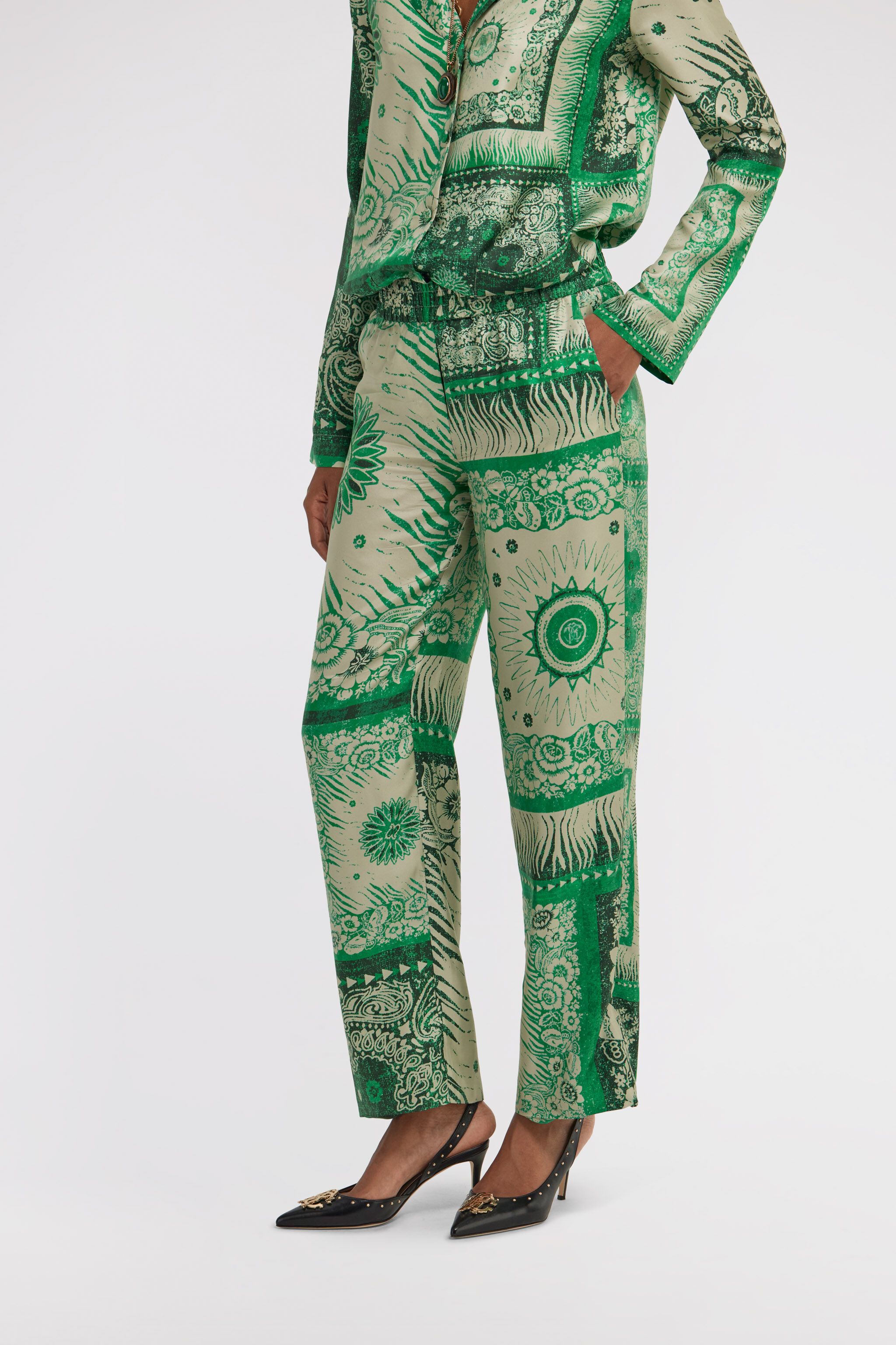 RC Bandana Print Pants Vert TKT210-4QN05