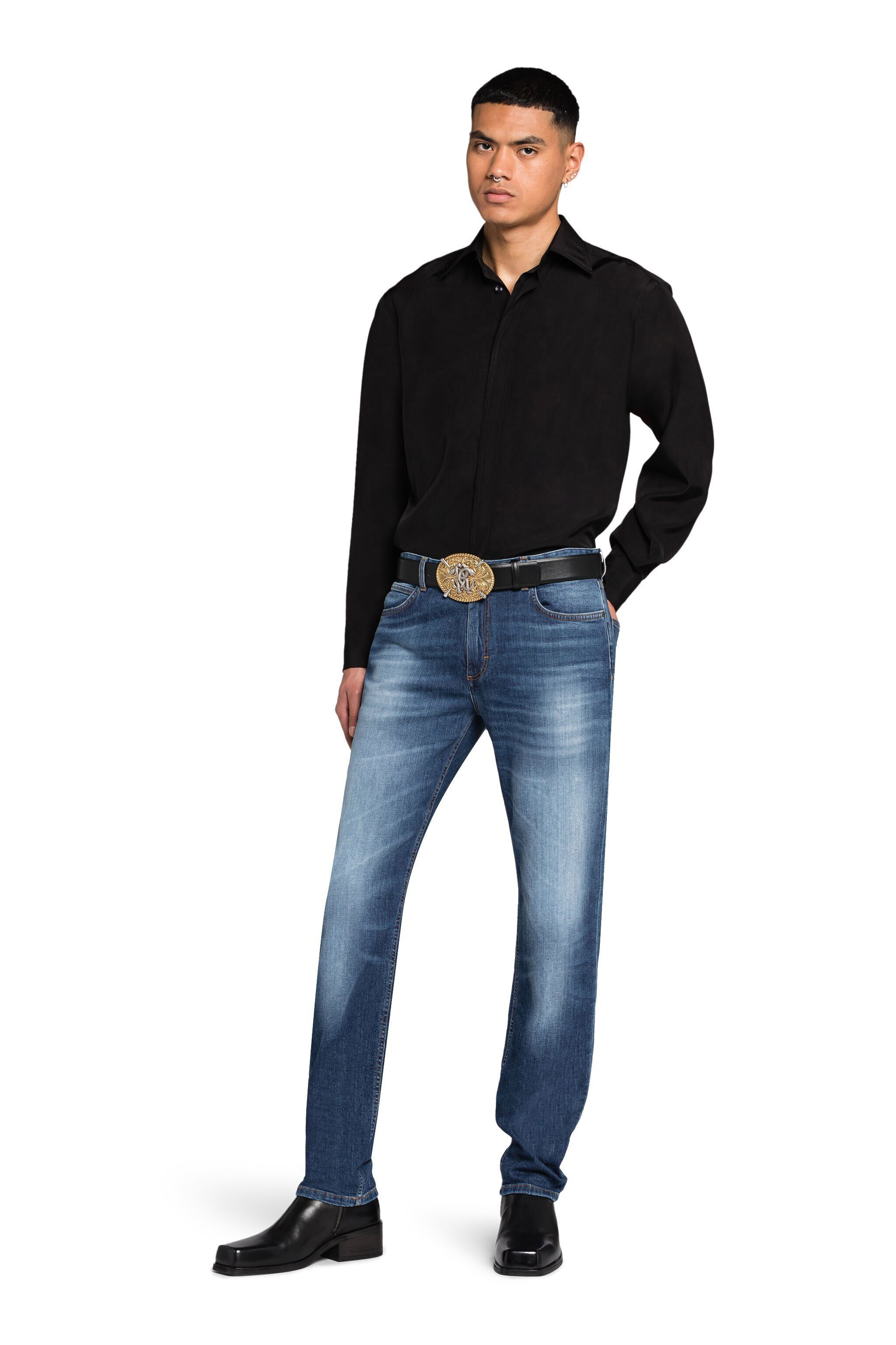 RC Faded Straight-Leg Jeans Dark blue ISJ260-DS009
