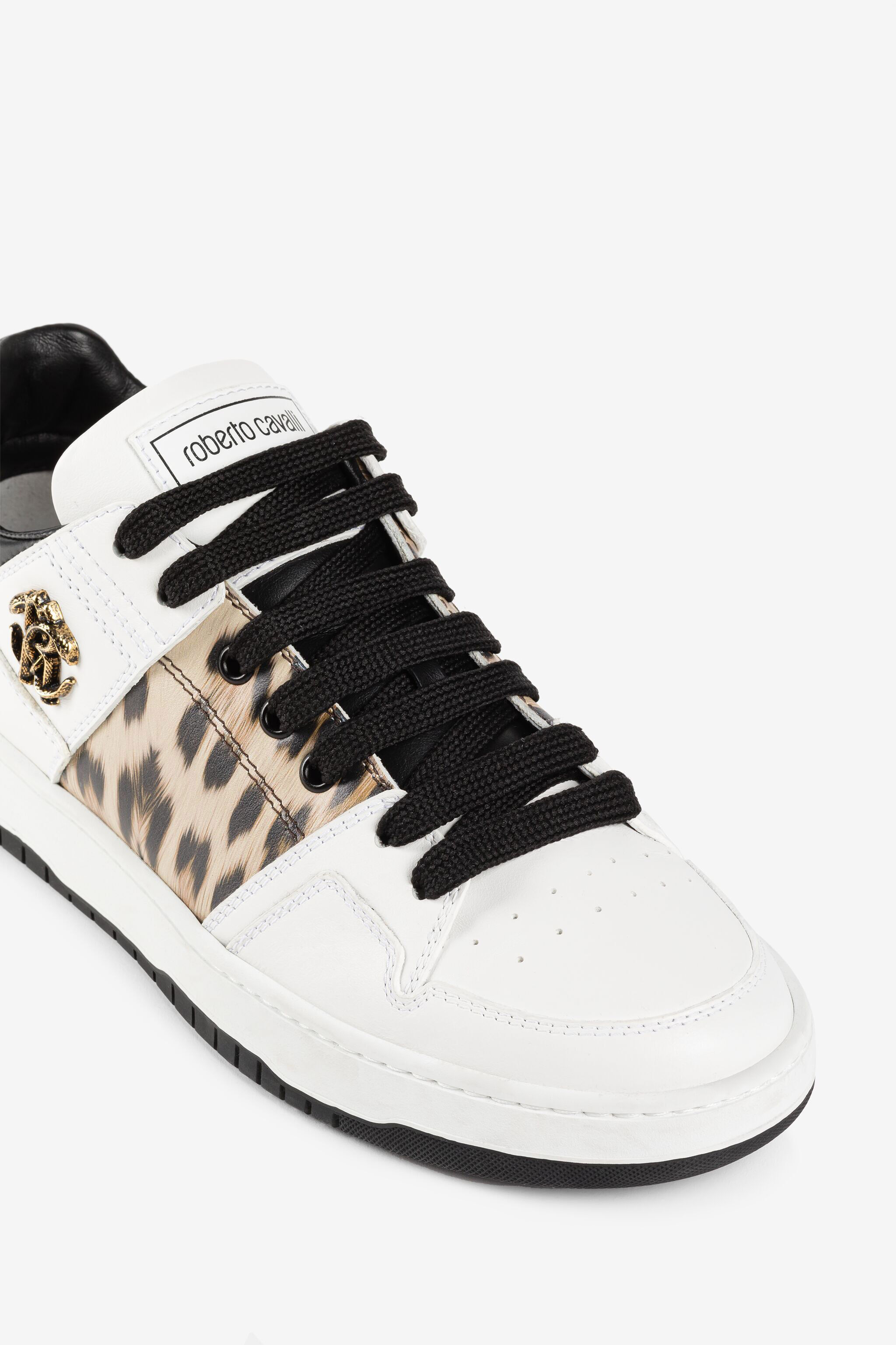 RC Jaguar-Print Mirror Snake Sneakers BIANCO/NERO/MACULA RKS042-PZA89