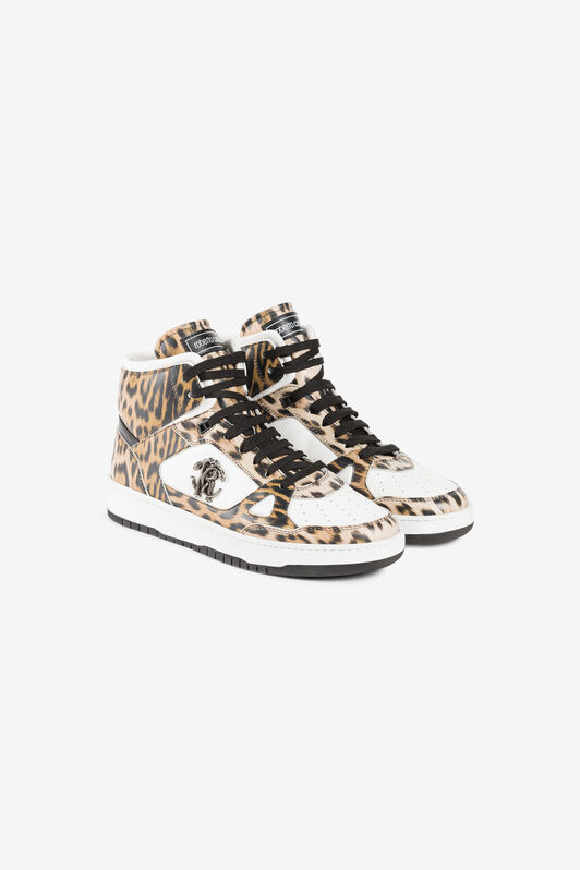 RC Logo-plaque leather sneakers RC Logo-plaque leather sneakers MACULATO/BIANCO/NERO RRS018-PZB21