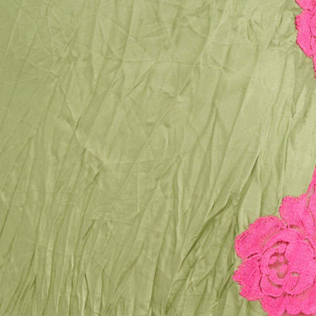 RC Long Silk Dress with Lace Detail LIGHT GREEN WQT150-SE041