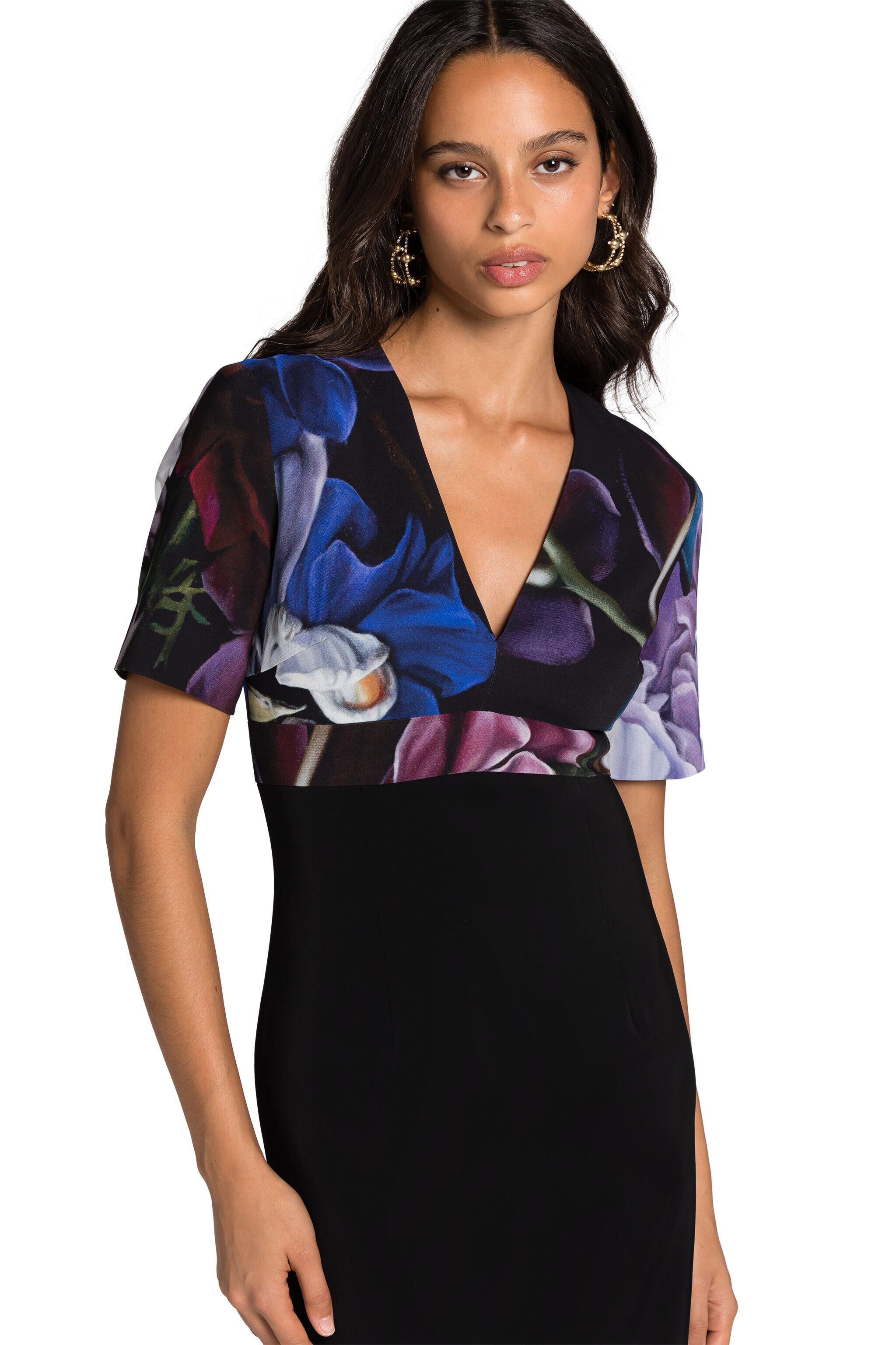 RC Floral-Print Dress BLUEBERRY/BLACK KOT10A-ORS02