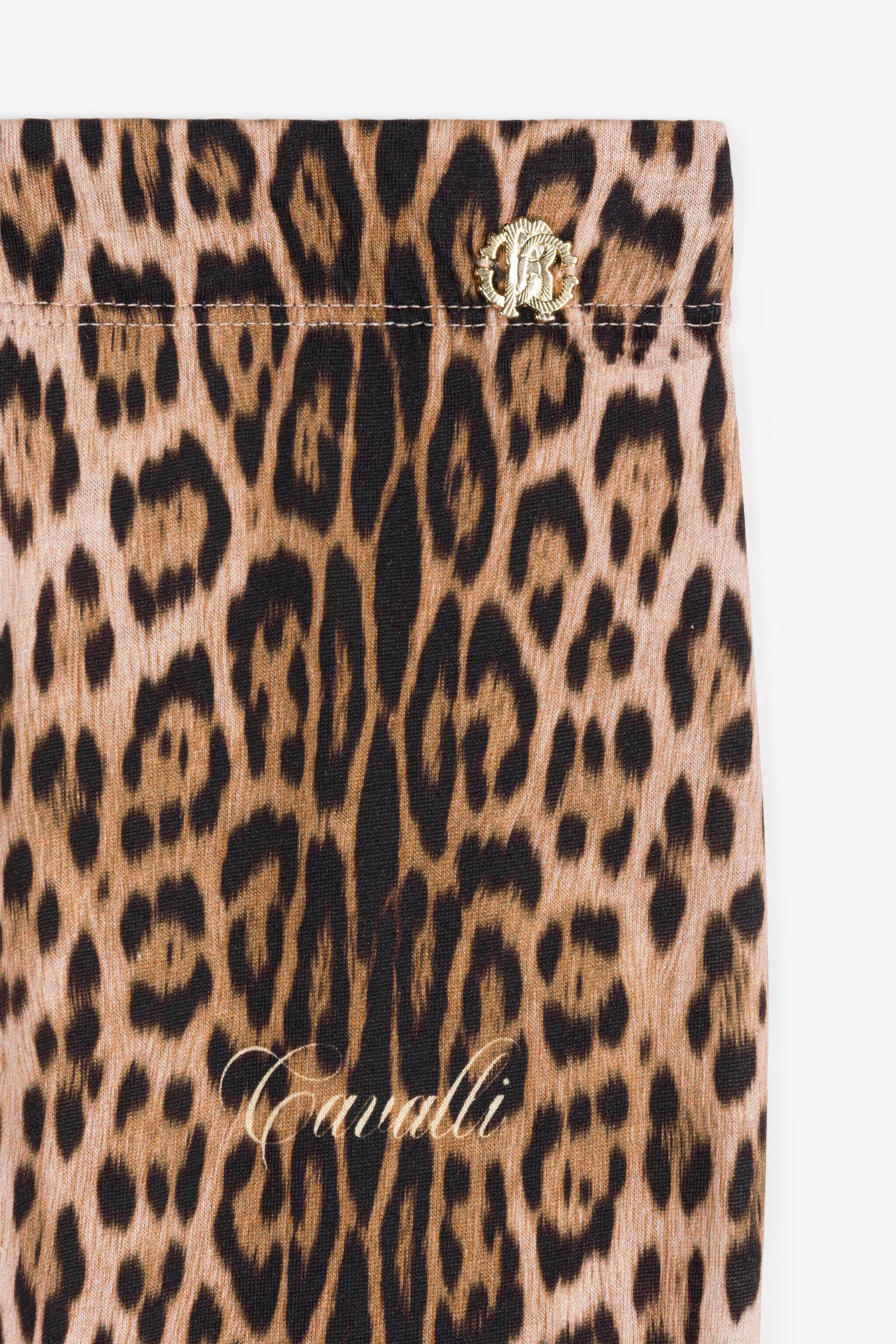 JU Jaguar-Print Cotton Leggings Light brown RJT20V-JFF65