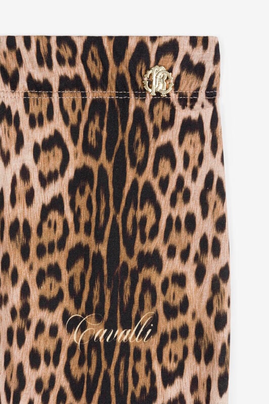 JU Jaguar-Print Cotton Leggings JU Jaguar-Print Cotton Leggings Light brown RJT20V-JFF65