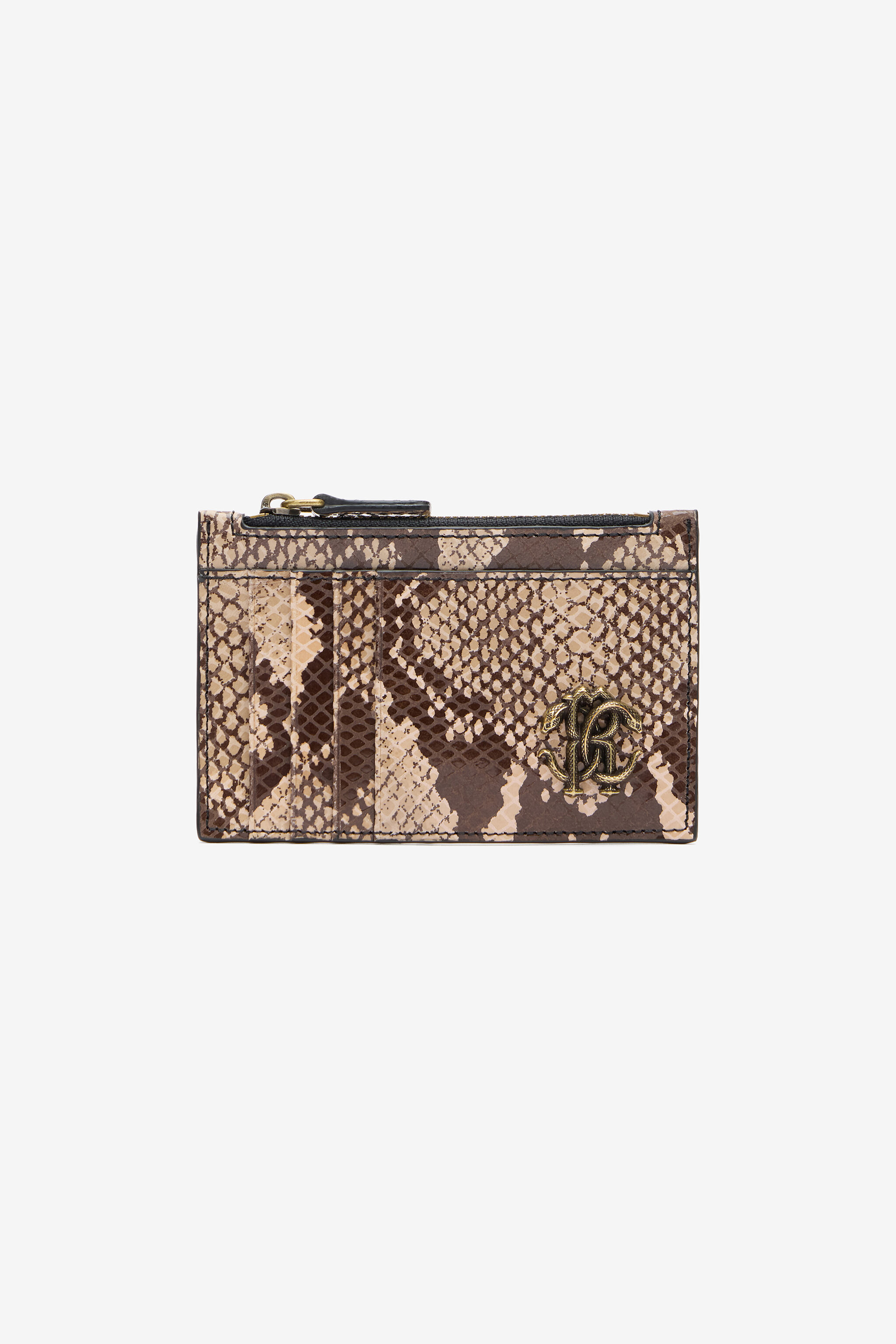 RC Python Print Zipped Card Holder ROCK BEIGE QOA00E-PZO36