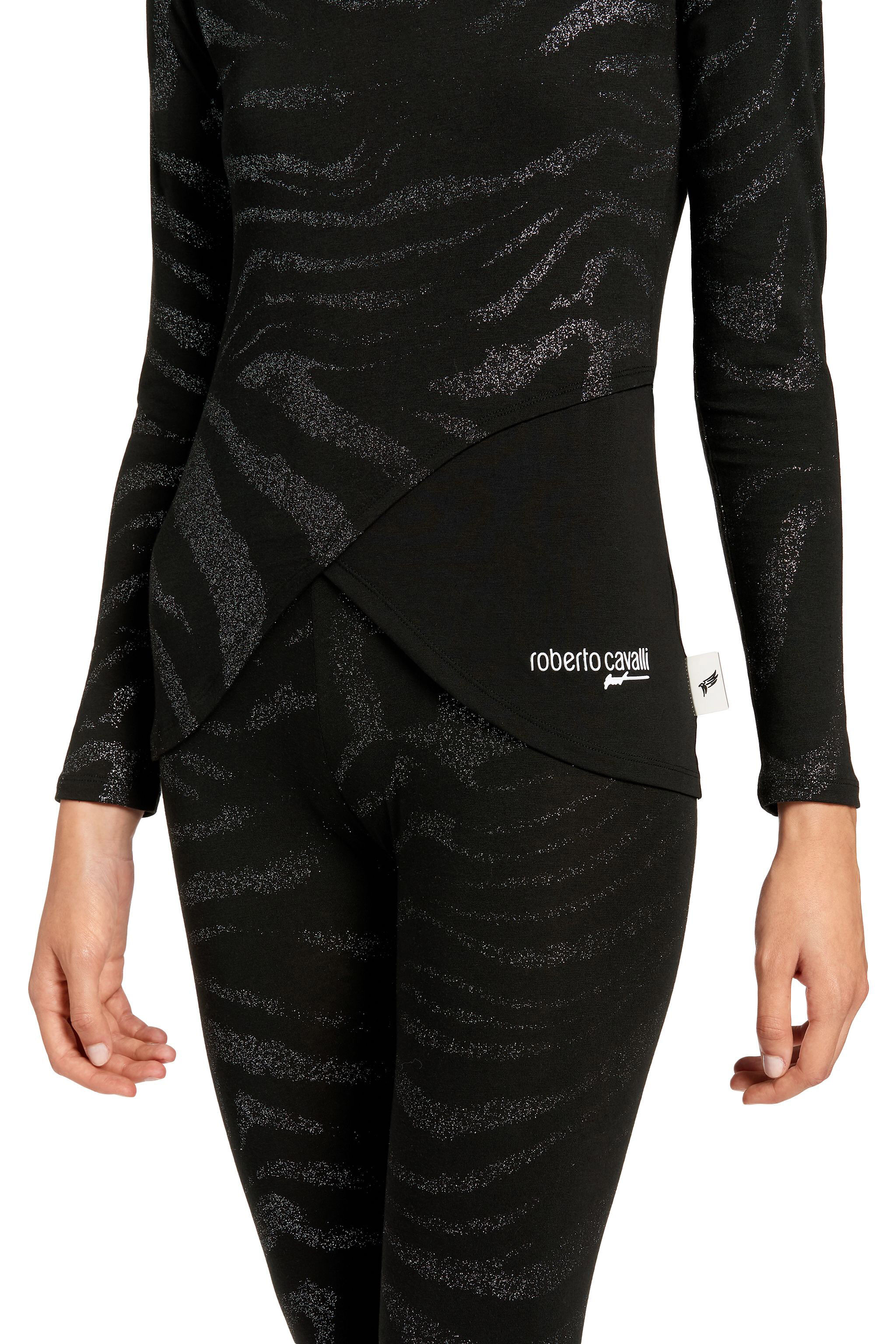 UG Top con motivo Zebra e glitter BLACK LYY01T-JV033
