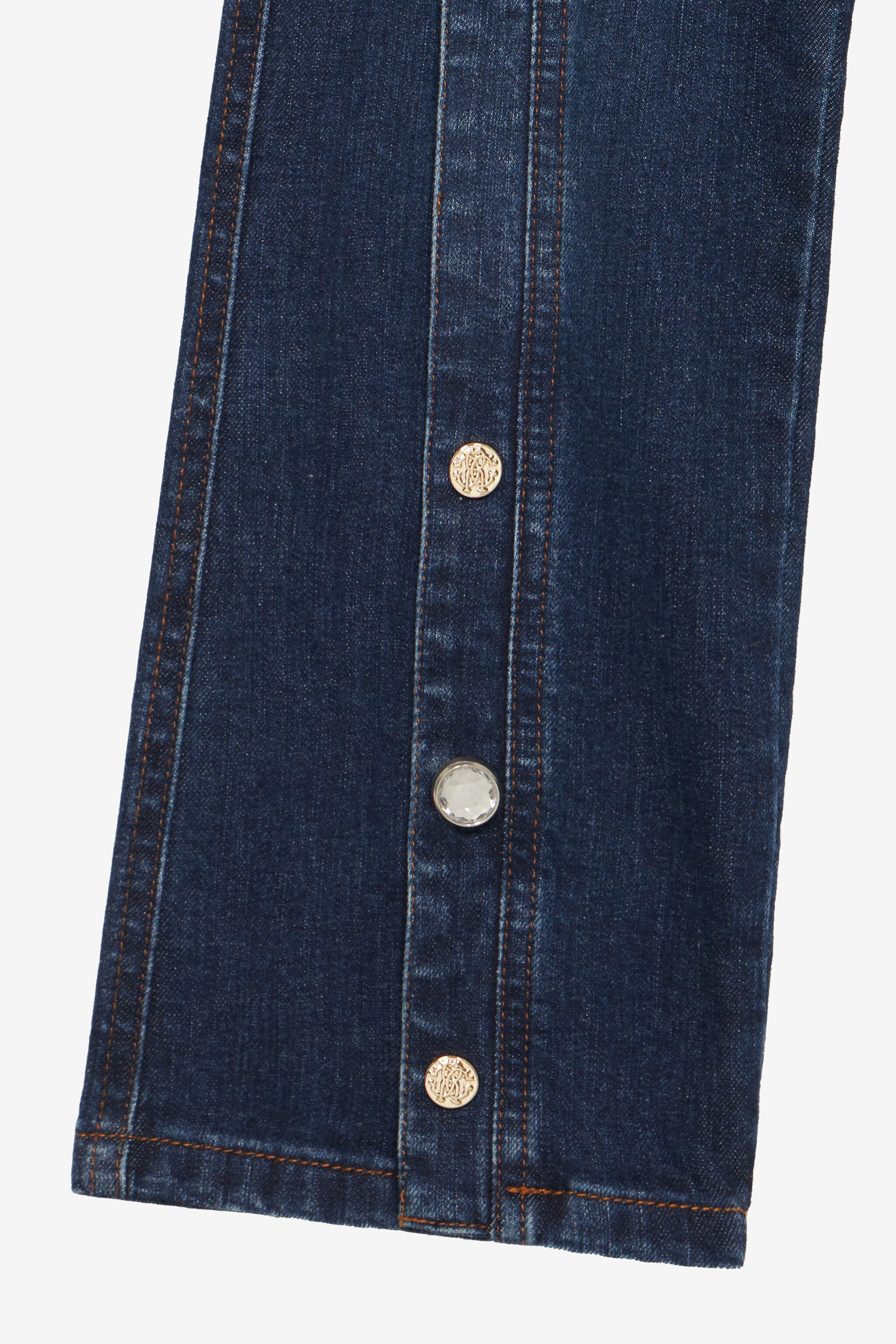 JU Jeans Mit Monogramm RC Aus Strass Dunkelblau UJJ23B-DS015