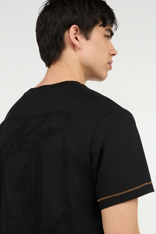 JC T-Shirt Avec Monogramme JC Et Coutures Contrastantes BLACK UFT037-UF057