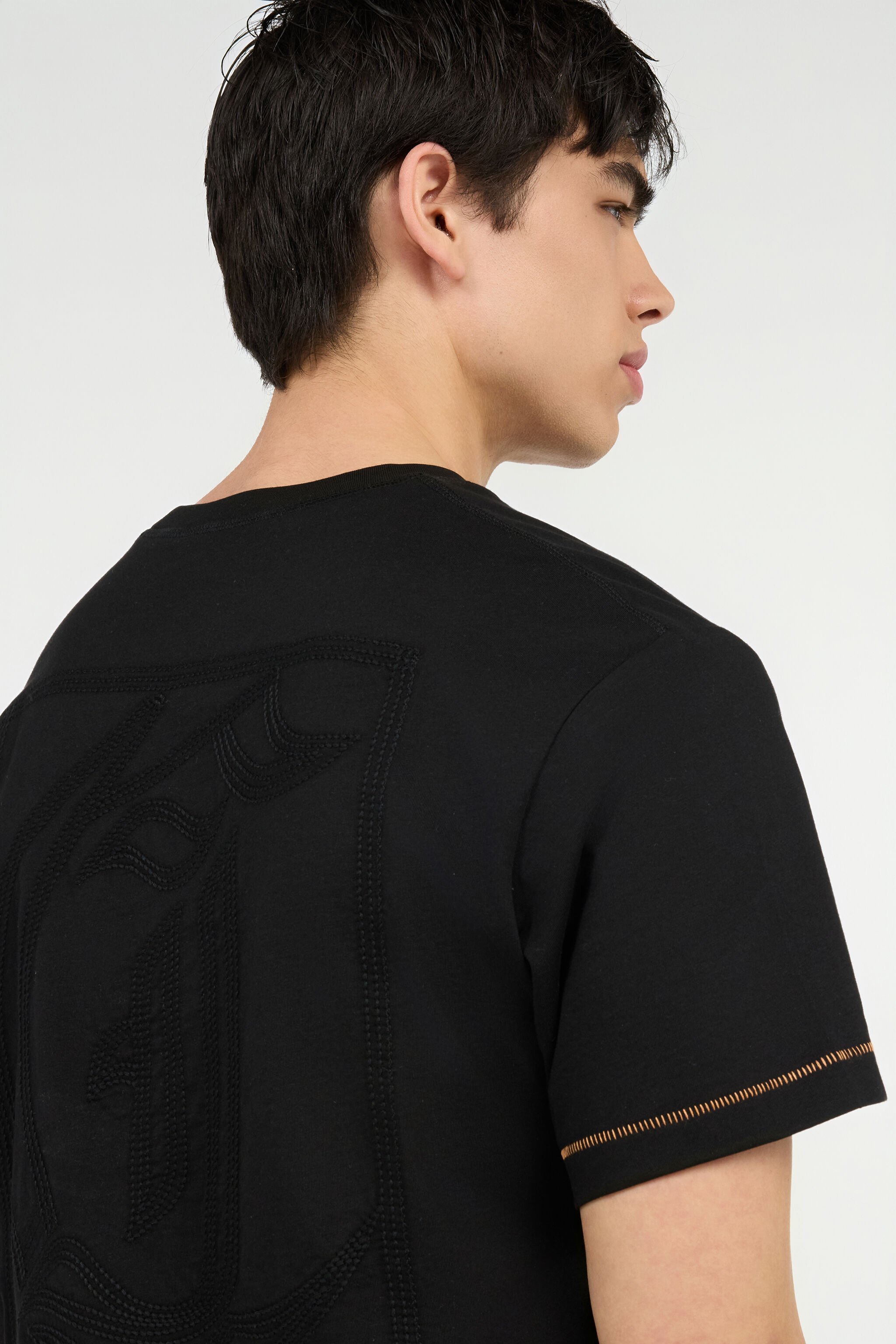 JC T-Shirt Avec Monogramme JC Et Coutures Contrastantes BLACK UFT037-UF057