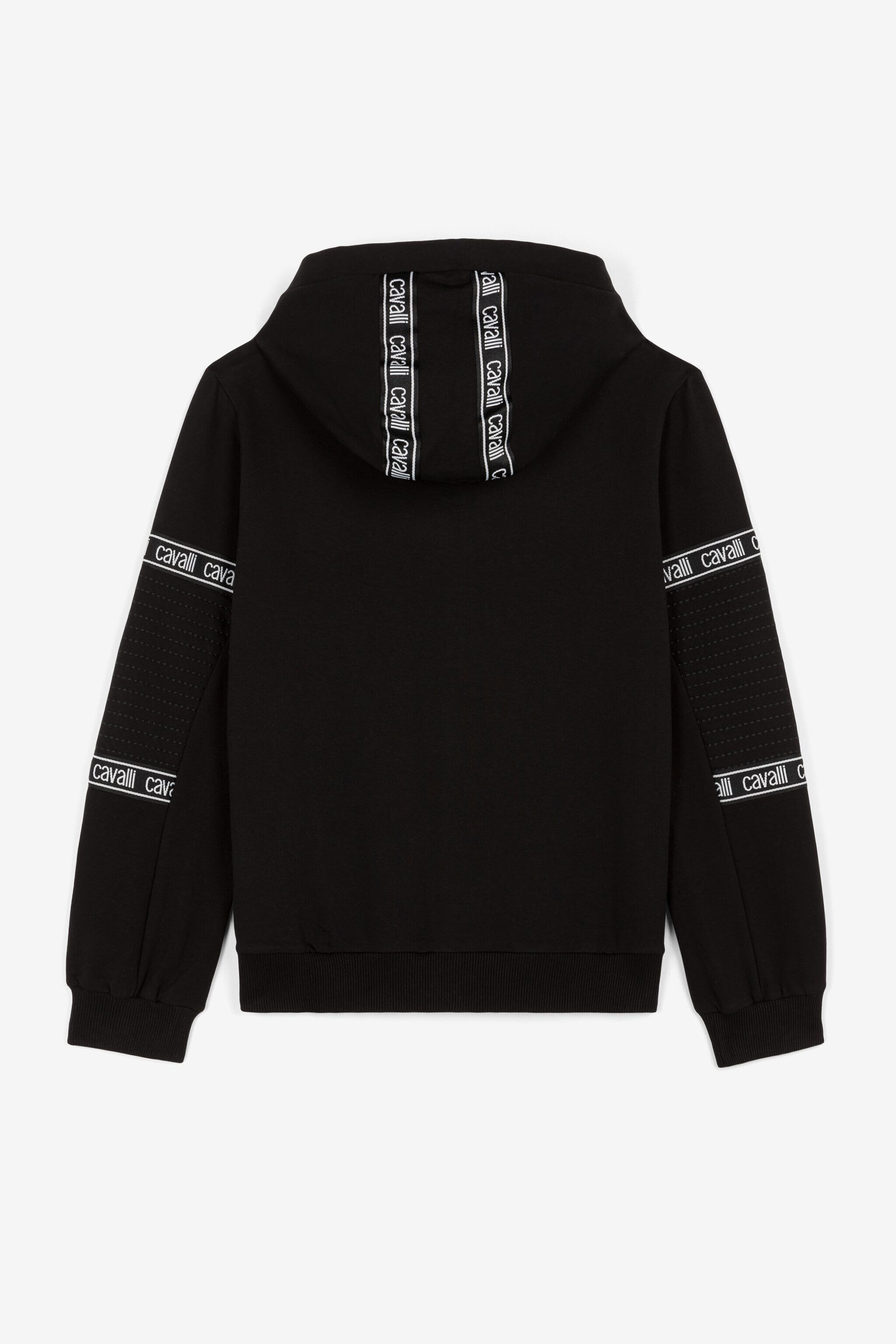 JU Logo-Stripe Zip Hoodie Black OJT919-ISA2J