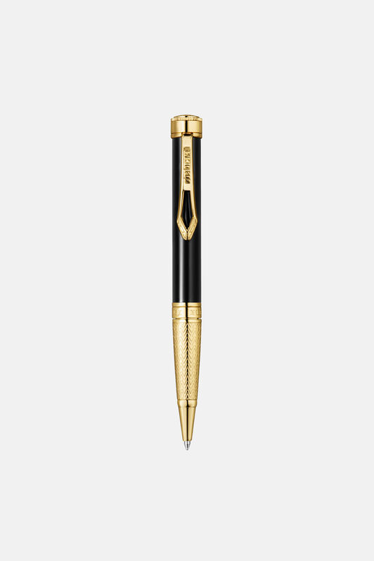 RC Roberto Cavalli Lacquer Ballpoint Pen, Gold Color & Black Lacquer GOLD VALG09-IG273