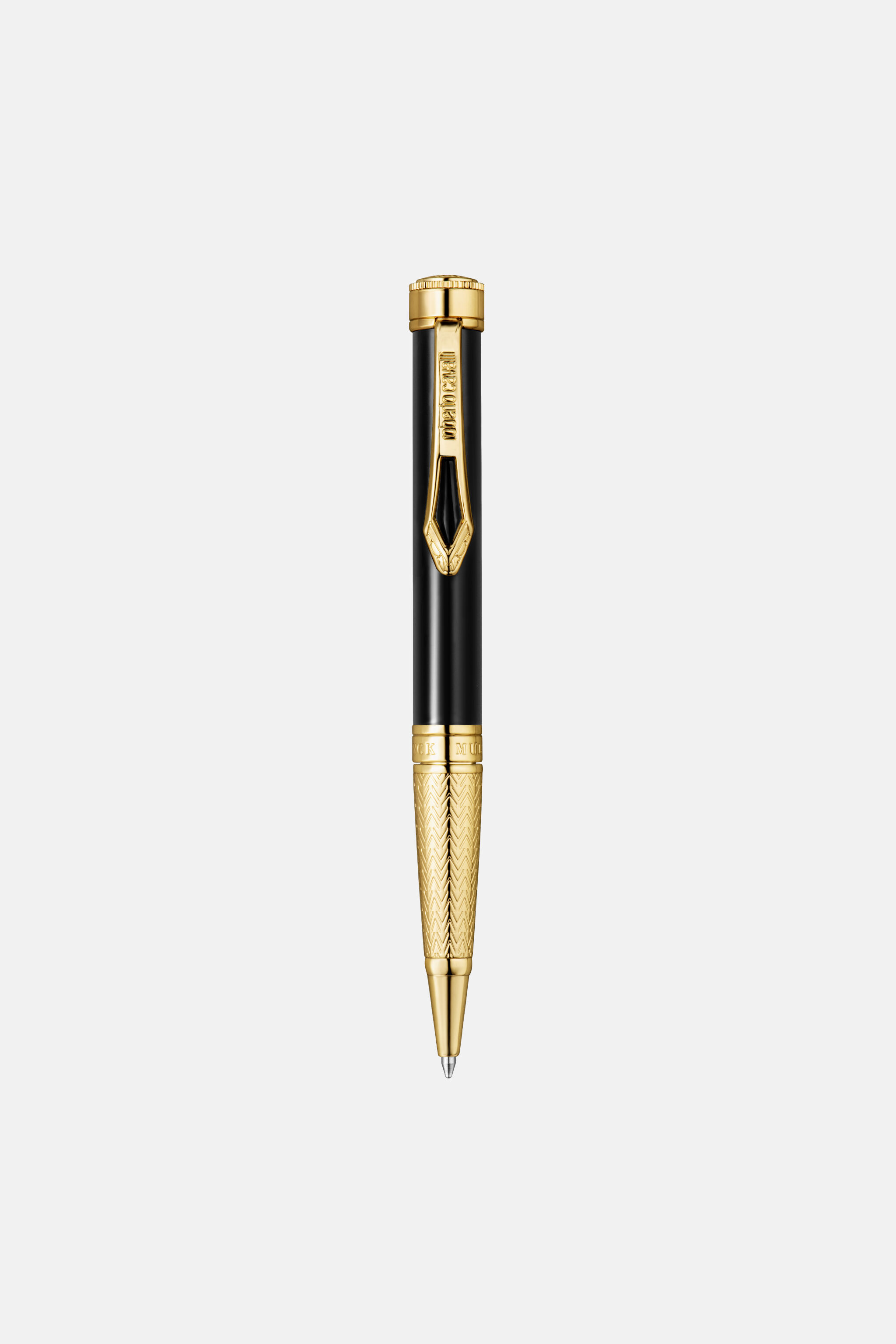 RC Roberto Cavalli Lacquer Ballpoint Pen, Gold Color & Black Lacquer GOLD VALG09-IG273