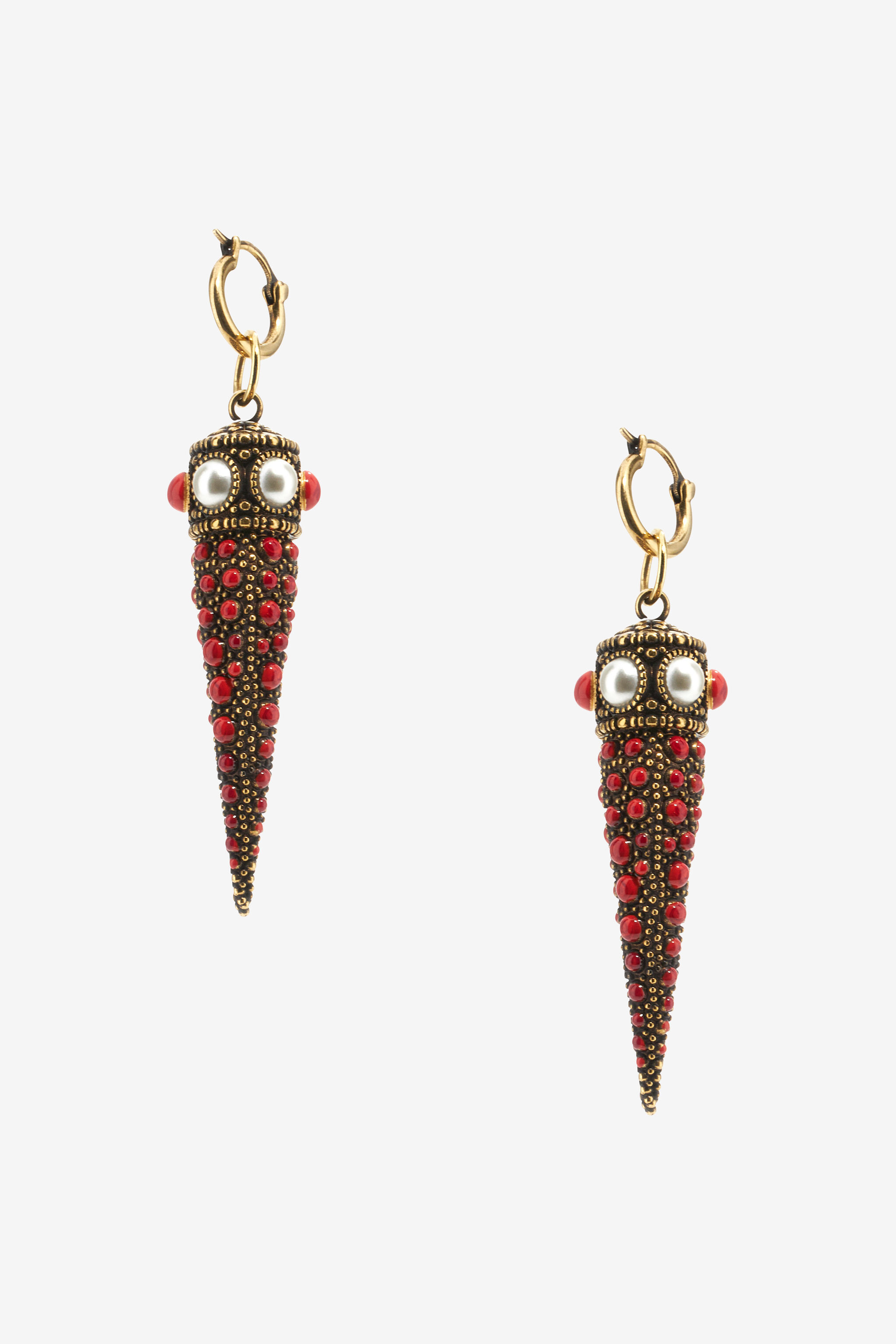 RC Dangling earrings with stones Rojo SKG003-AM081
