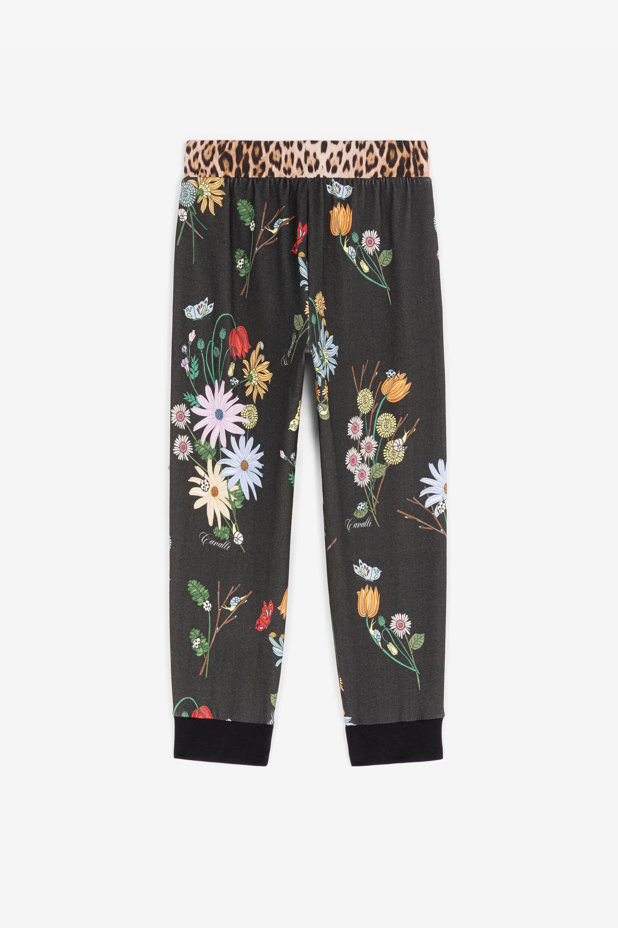 JU Floral And Leopard-Print Sweatpants Black RJT20Z-5OH92