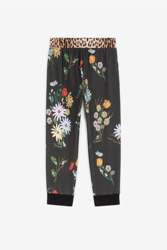 JU Floral And Leopard-Print Sweatpants JU Floral And Leopard-Print Sweatpants Black RJT20Z-5OH92