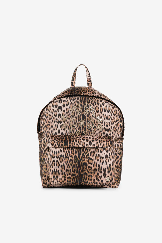 JU Zaino con stampa Leopard Marrone chiaro QJB001-5RF65