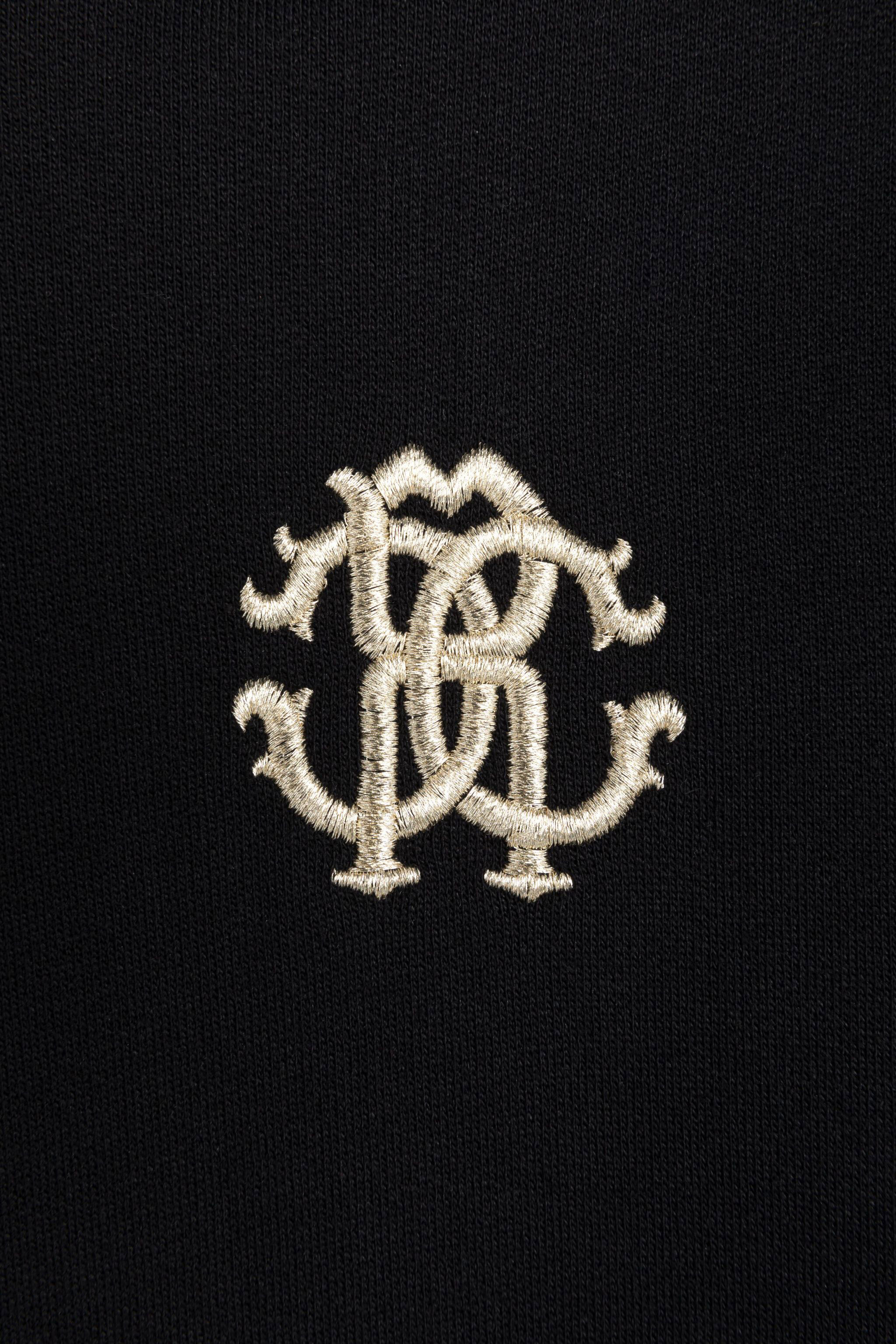 JU RC Monogram-Embroidered Hoodie Black RJT933-CF050
