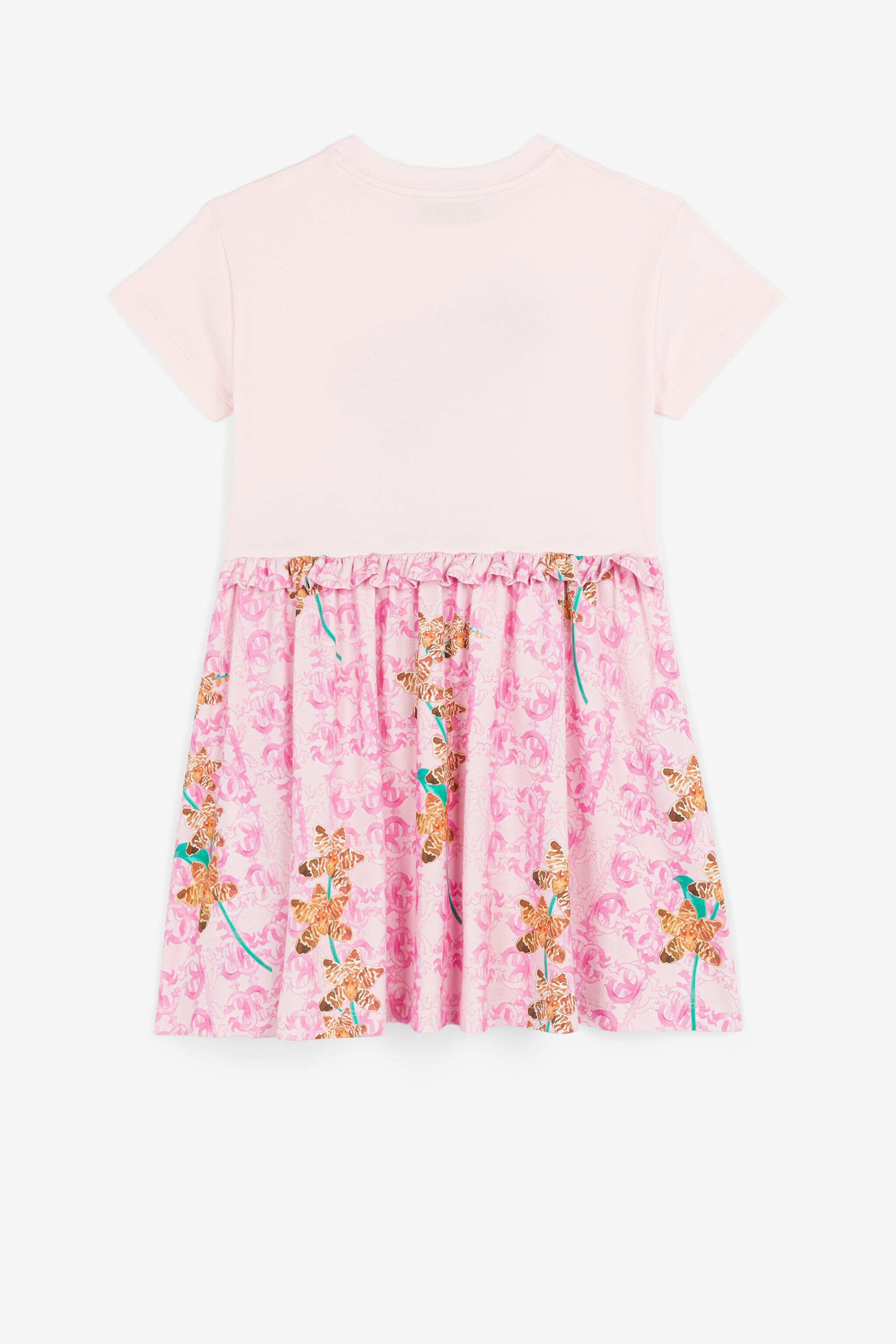JU T-Shirtkleid mit Monogramm-Print Rosa QJT144-JV025