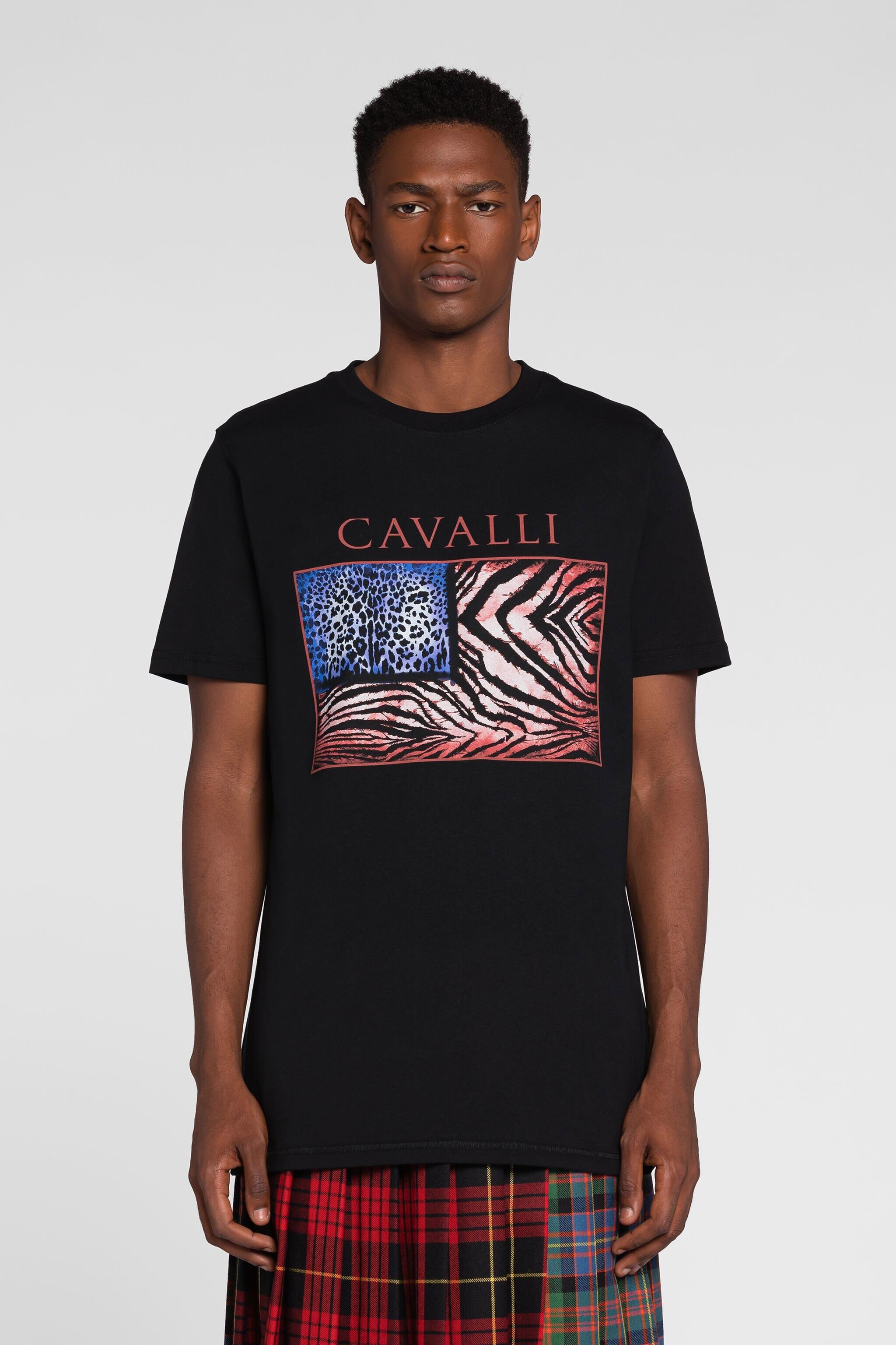 RC T-shirt à imprimé Animalier Patchwork BLACK PRT60A-JD060