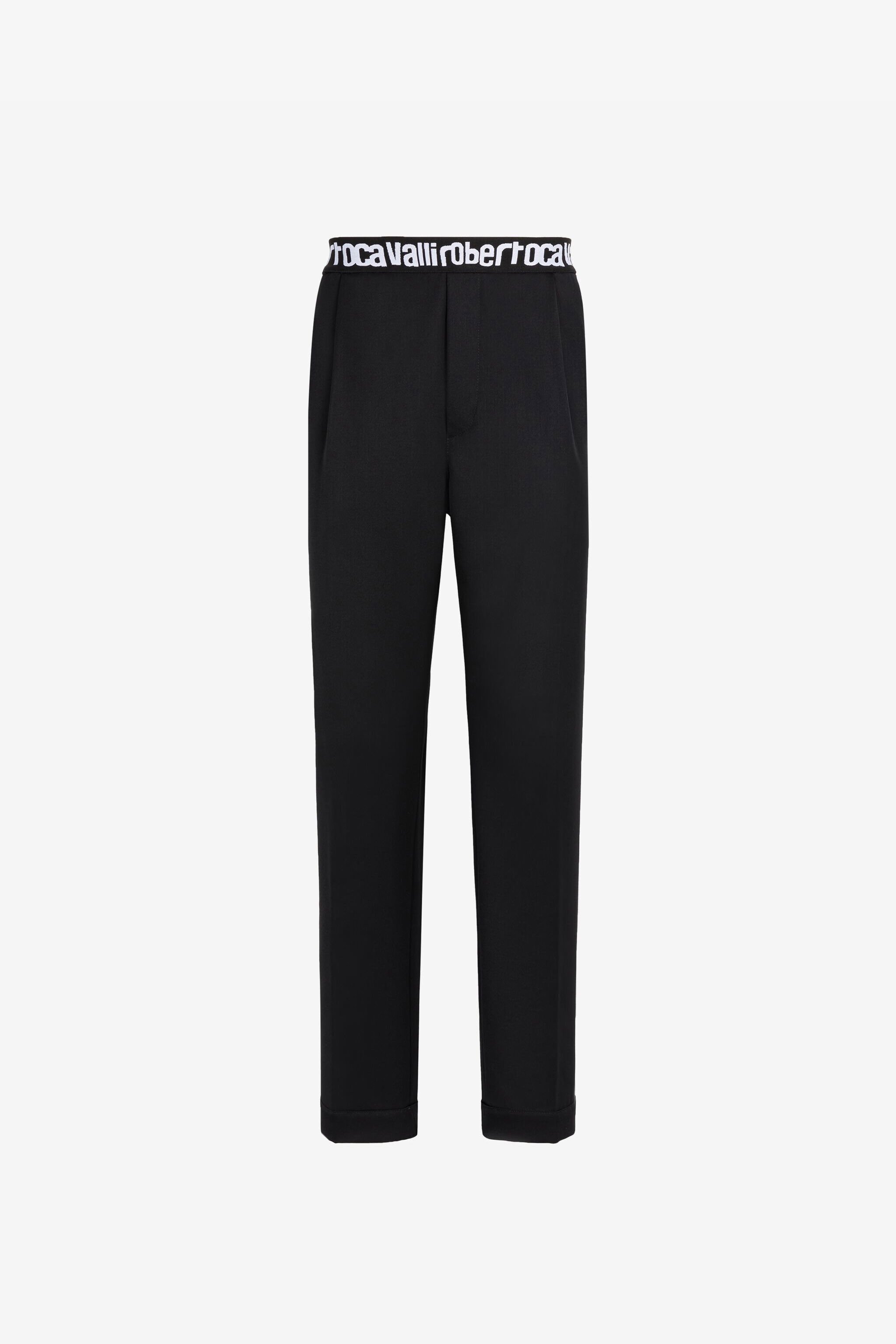 RC Logo-Waistband Tailored Wool Trousers Black RRT230-VW020