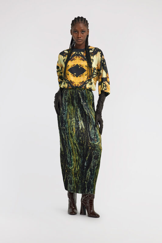 RC Marble Print Skirt Dunkelgrün TWT304-7NN20