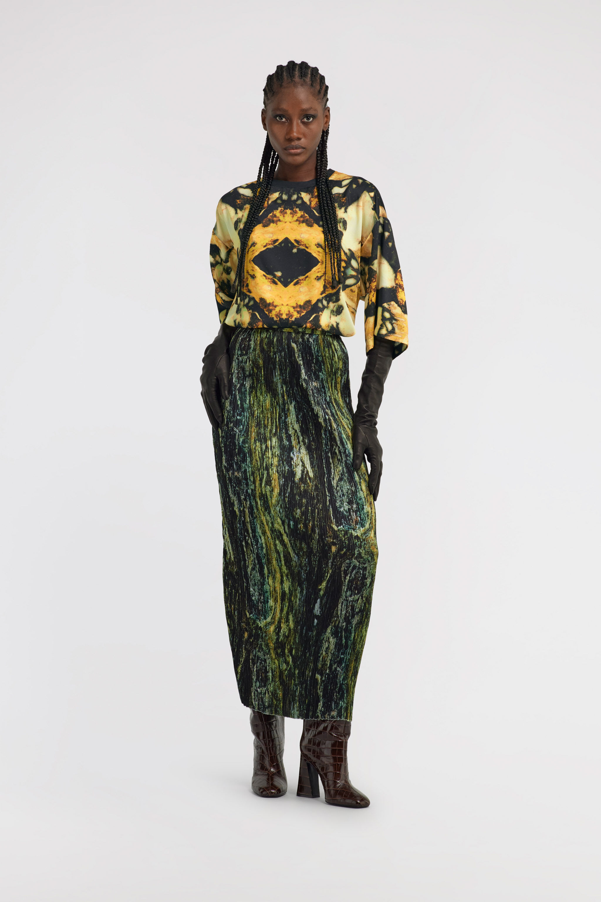 RC Marble Print Skirt Dunkelgrün TWT304-7NN20