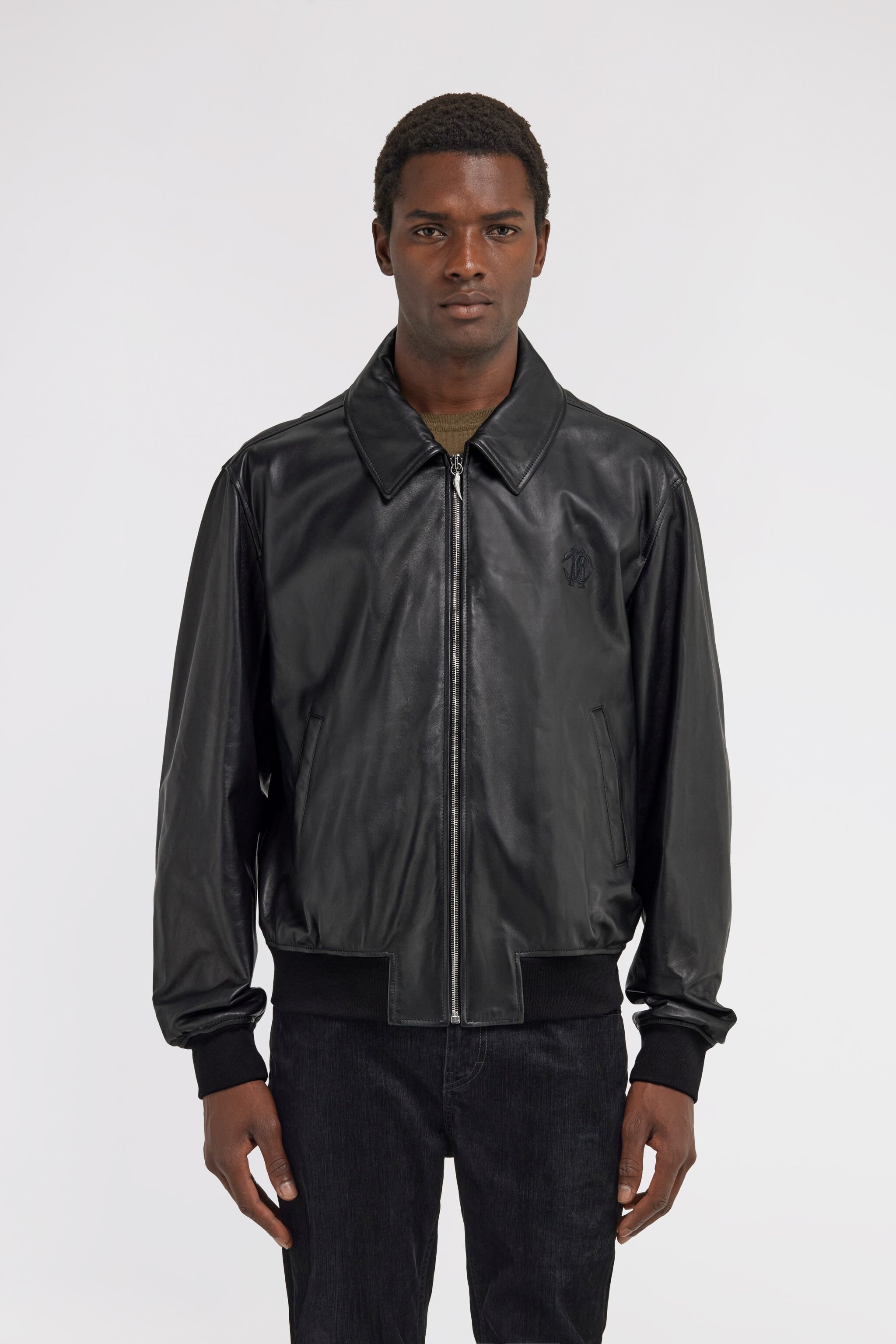 RC Lederbomberjacke Schwarz SRP400-PN504