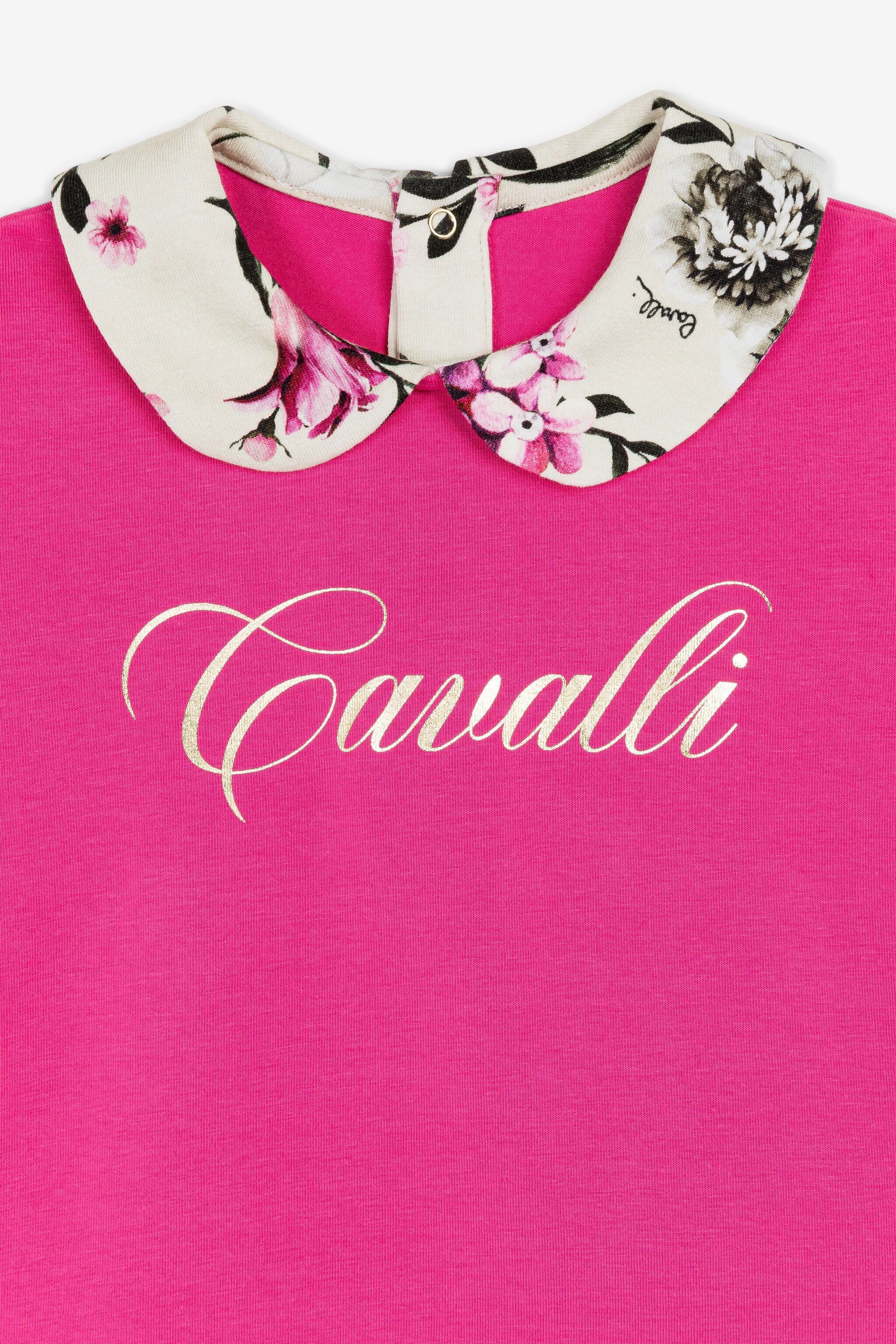 JU Flower-Print Logo Top Fuchsia OJT659-ISA2J