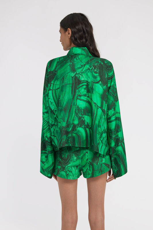 RC Malachite print Blouse Green TKT700-4QN06