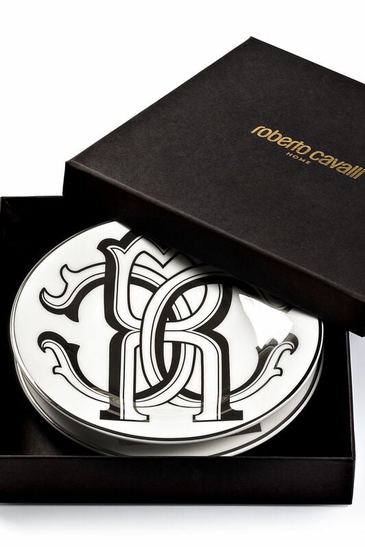 HO Monogram Black 2 Bread Plates Set Black RALA29-IA034