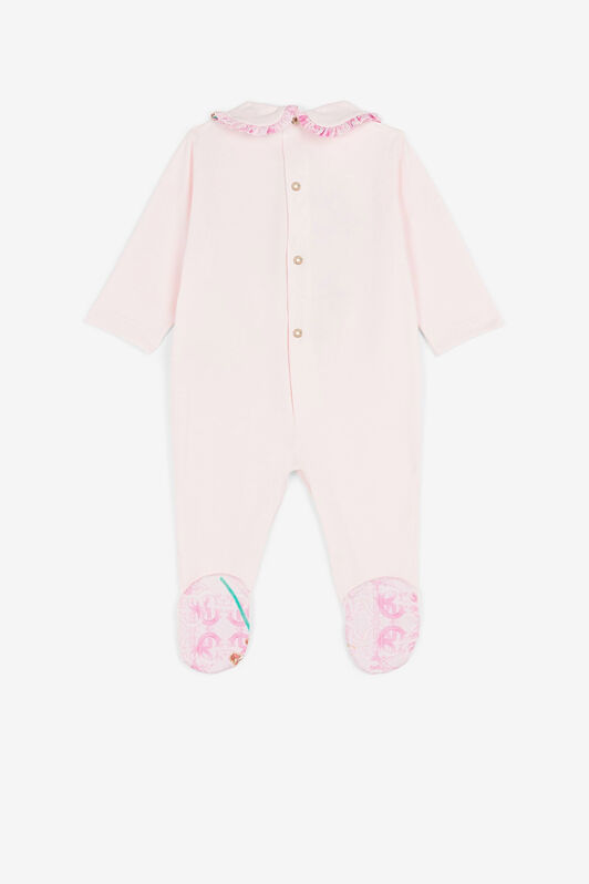 JU Floral-embroidered babygrow set Pink QJT80A-JV025