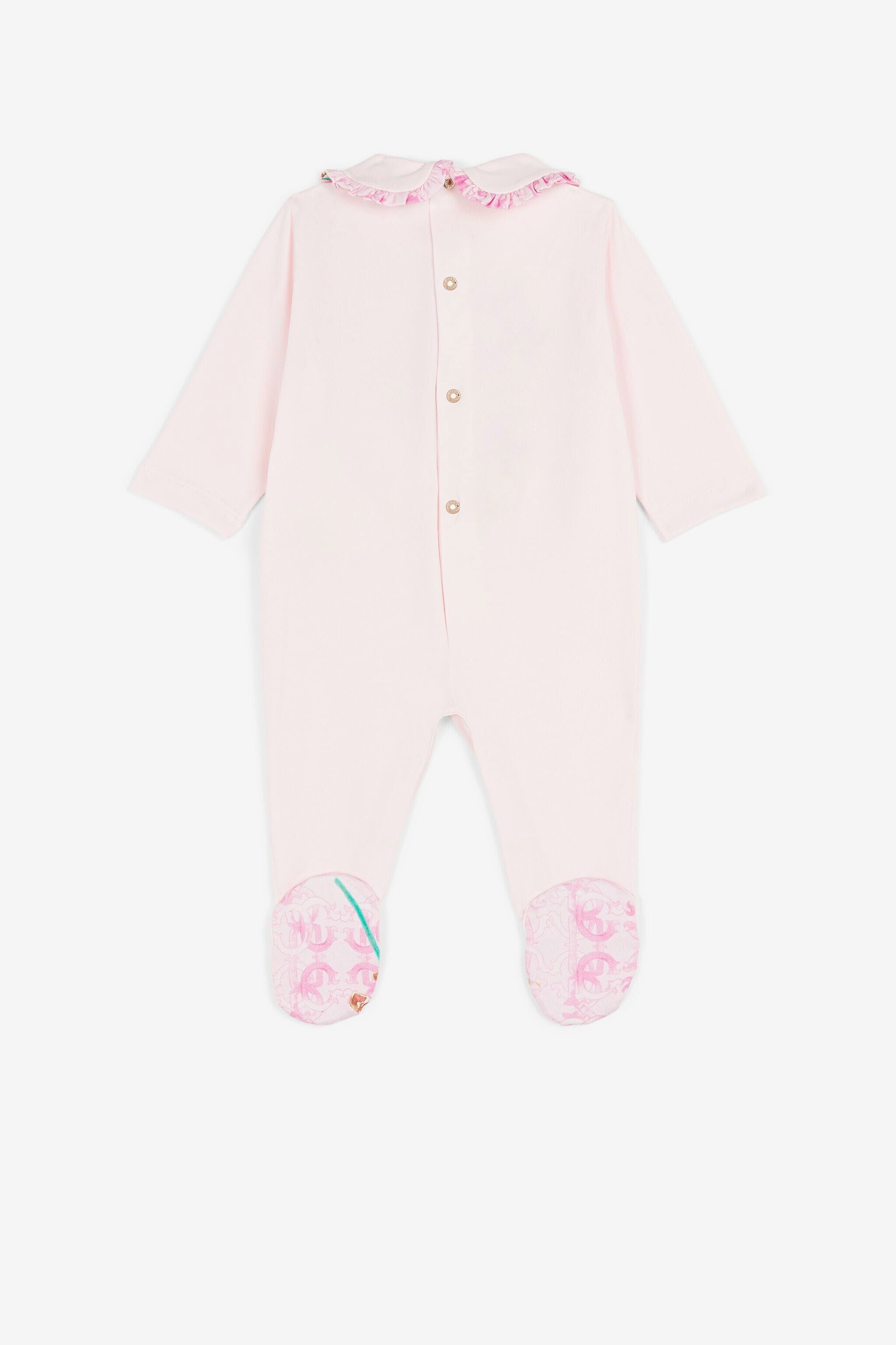 JU Floral-embroidered babygrow set Pink QJT80A-JV025