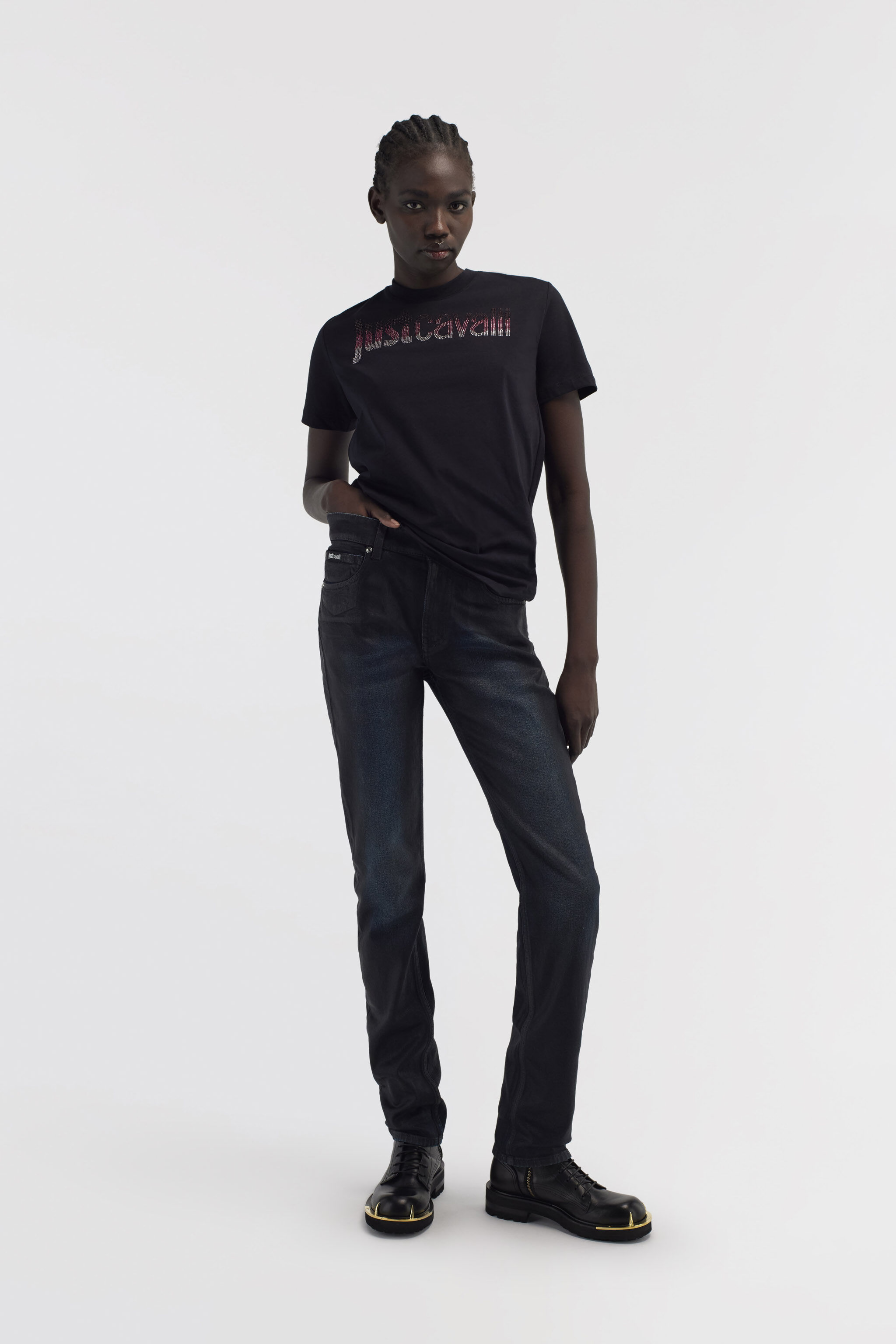 JC Just Cavalli Logo T-Shirt Noir RKT851-RK357