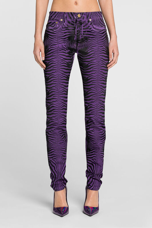 RC Jeans slim con stampa Zebra Viola PQJ232-DE004