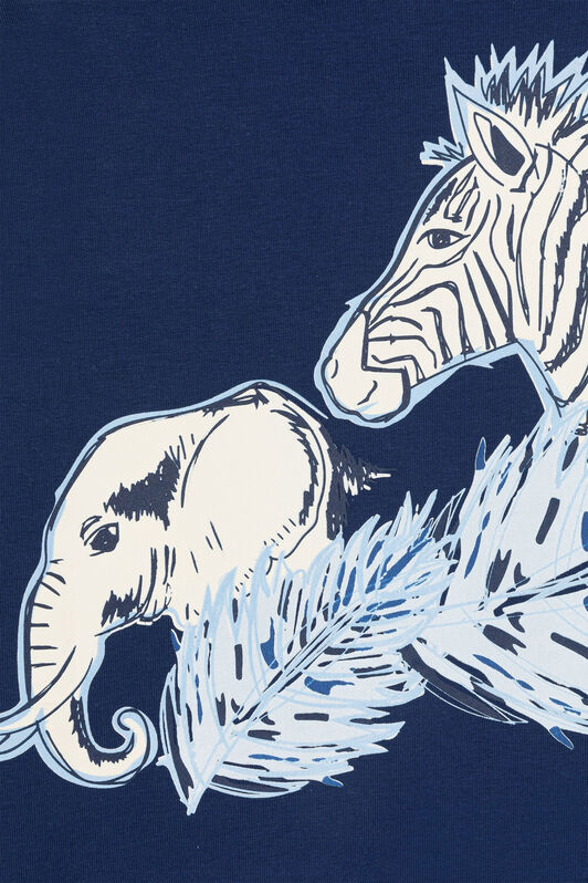 JU Logo And Animal-Print Zip Hoodie JU Logo And Animal-Print Zip Hoodie Dark blue PJT908-CF050