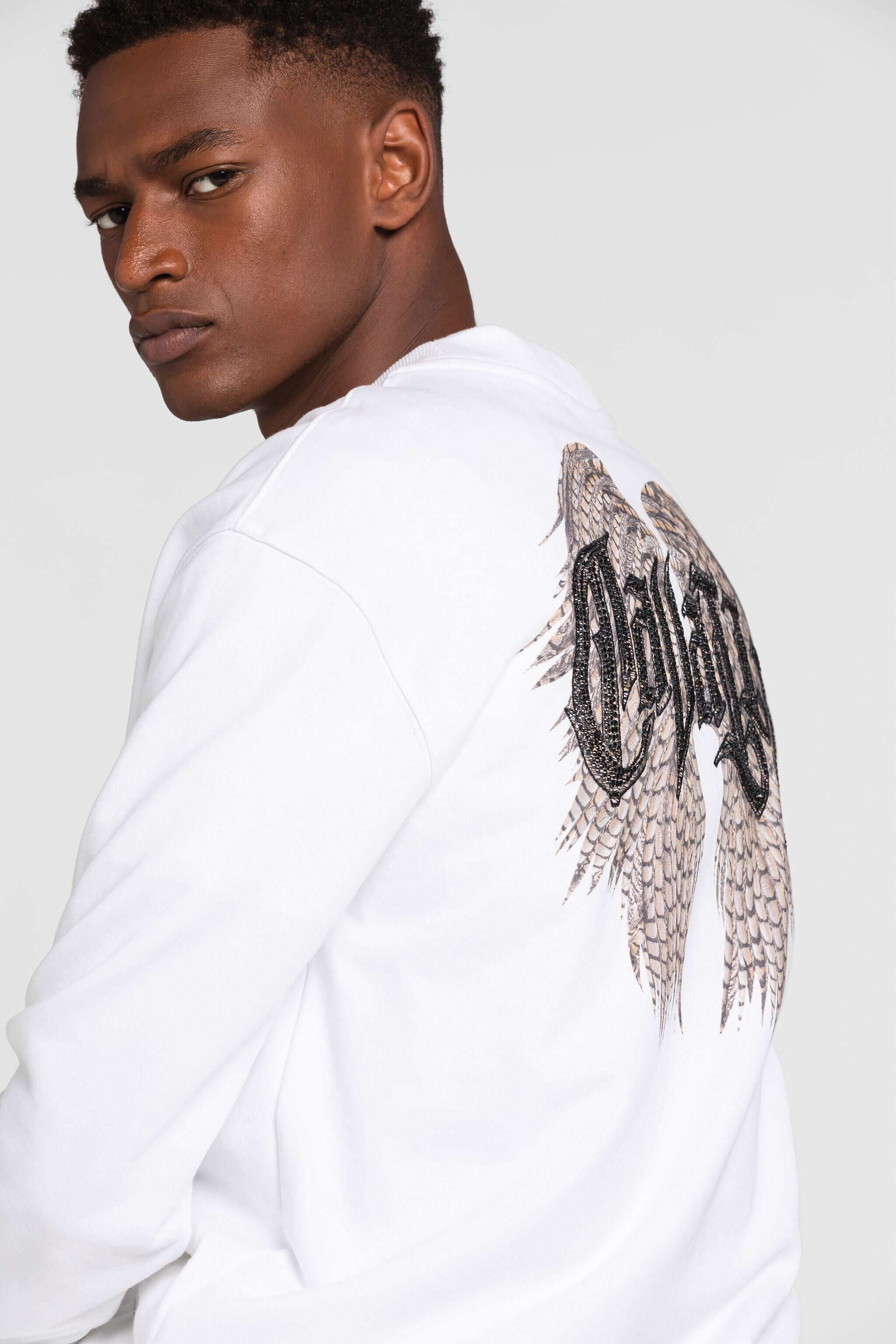 RC Graphic-print long-sleeve sweatshirt White QRT68B-CF050