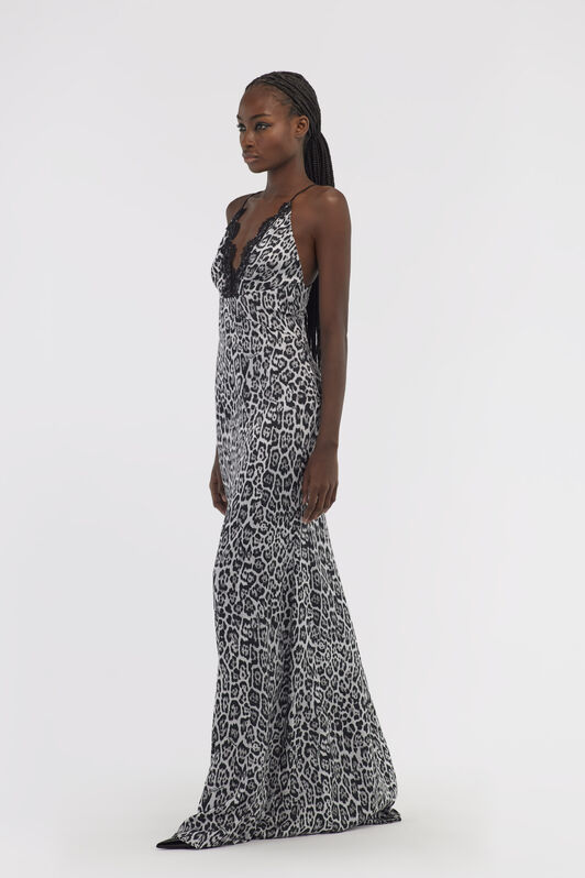 RC Slip dress with Leopard print Gray NOT10E-FXM81