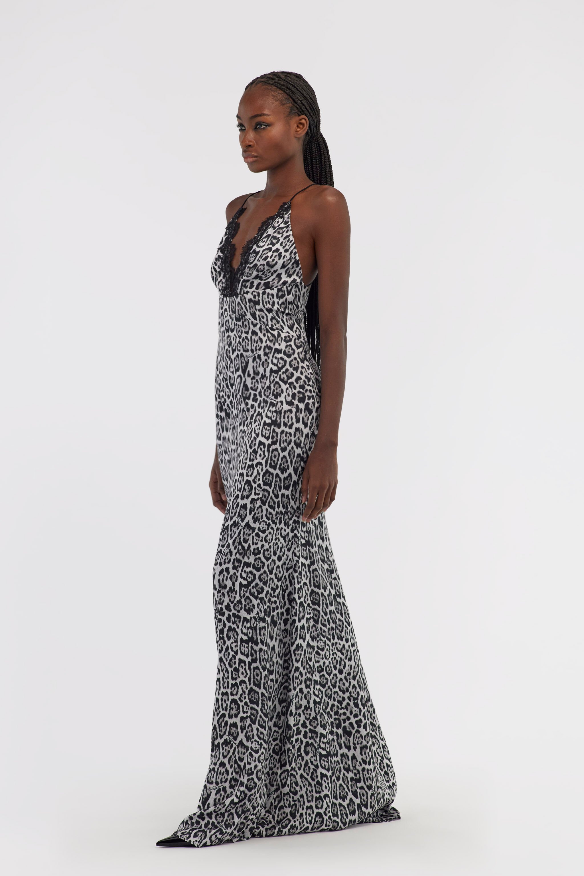 RC Slip dress with Leopard print Gray NOT10E-FXM81