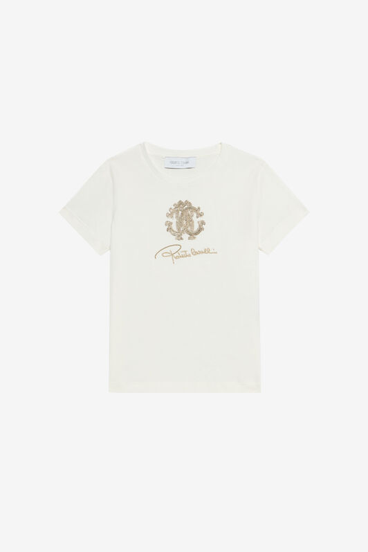 JU Milk White T-Shirt with RC Monogram MILKY WHITE VJT62B-JD001