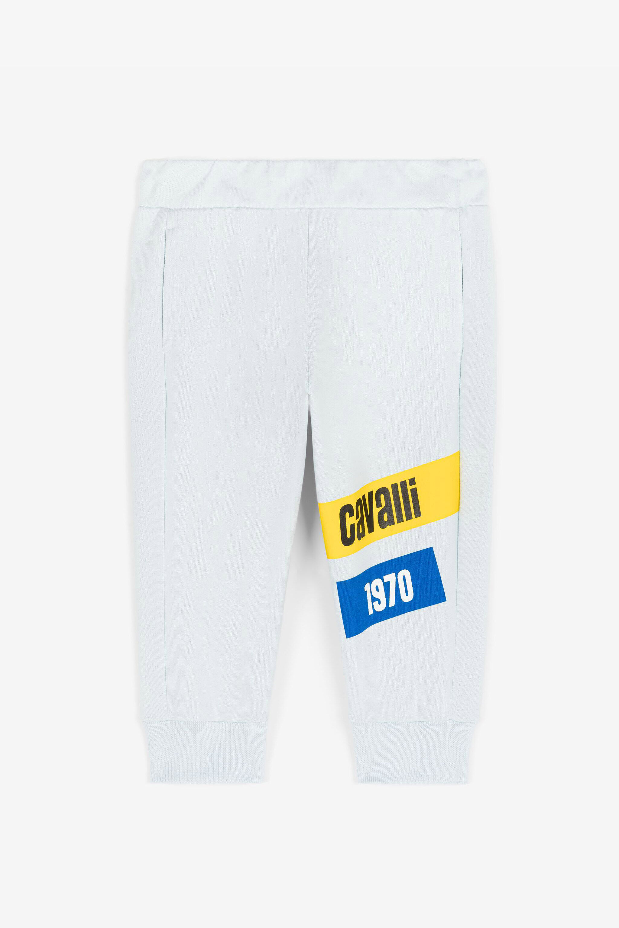 JU Logo-Print Cotton Sweatpants Light blue RJT20B-CF050